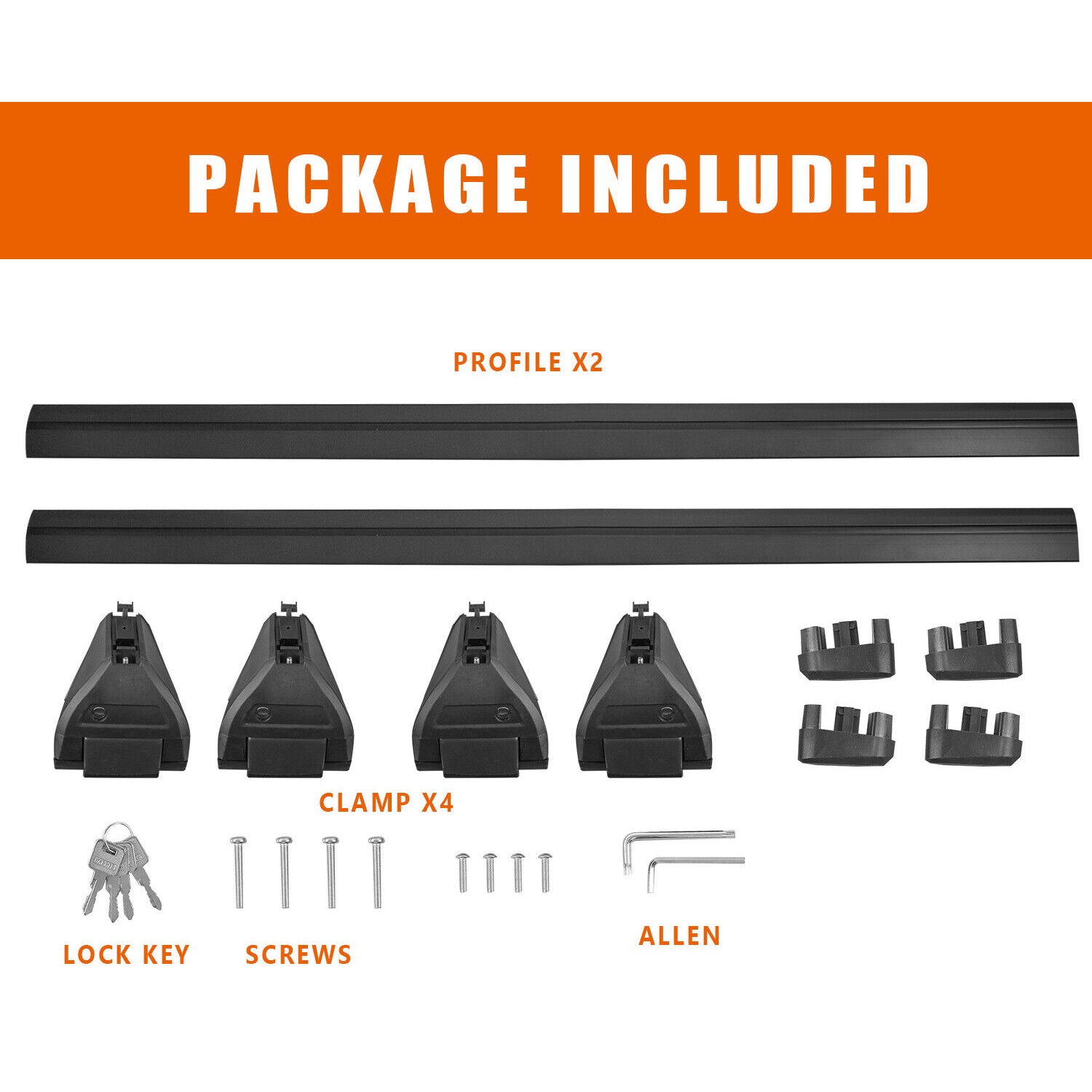 Teledu 2PCS Roof Rack Bars Package Carrier For 2007-2021 Jeep Wrangler Sport Utility JK