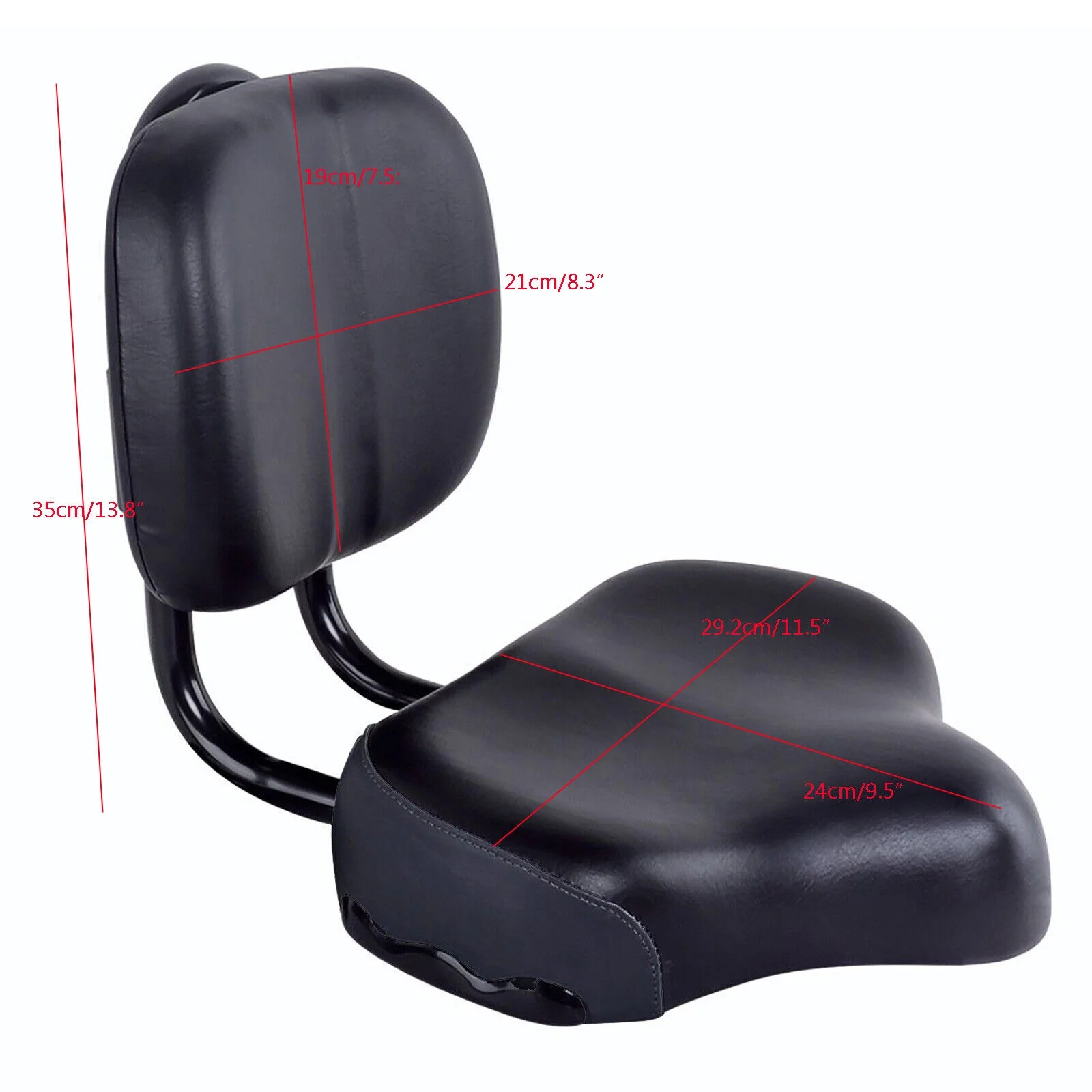 TOOL1SHOoo Bicycle Saddle Bike Seat with Soft Back Tricycle Seat for Mountain Bike Black