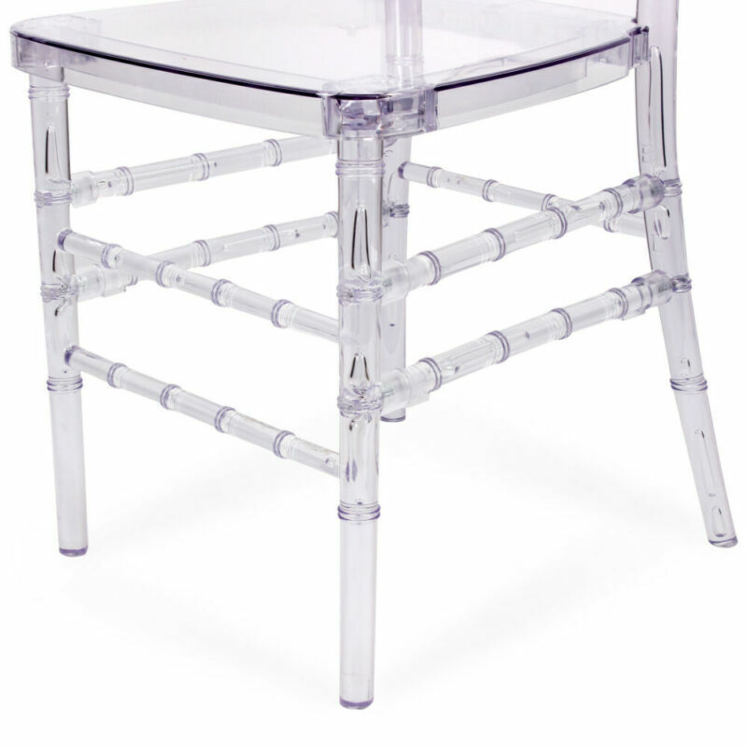 FOH 4Pcs Acrylic Clear Crystal Dining Chairs Clear, Stackable Transparent for Party Event Wedding Banquet