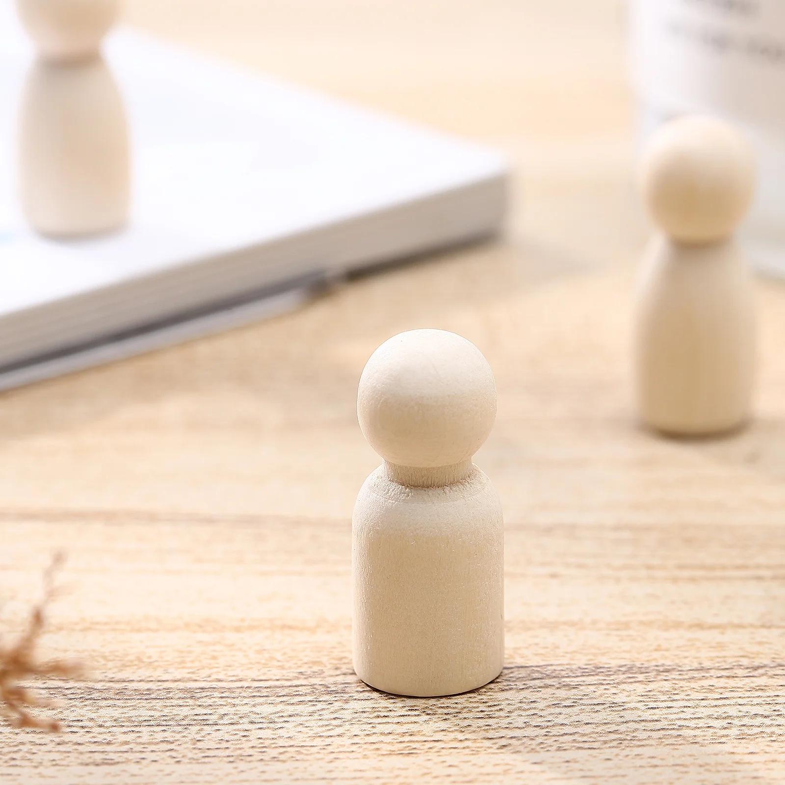 50pcs Wooden Peg Dolls Blank Painting Dolls Unfinished DIY Wood Puppets