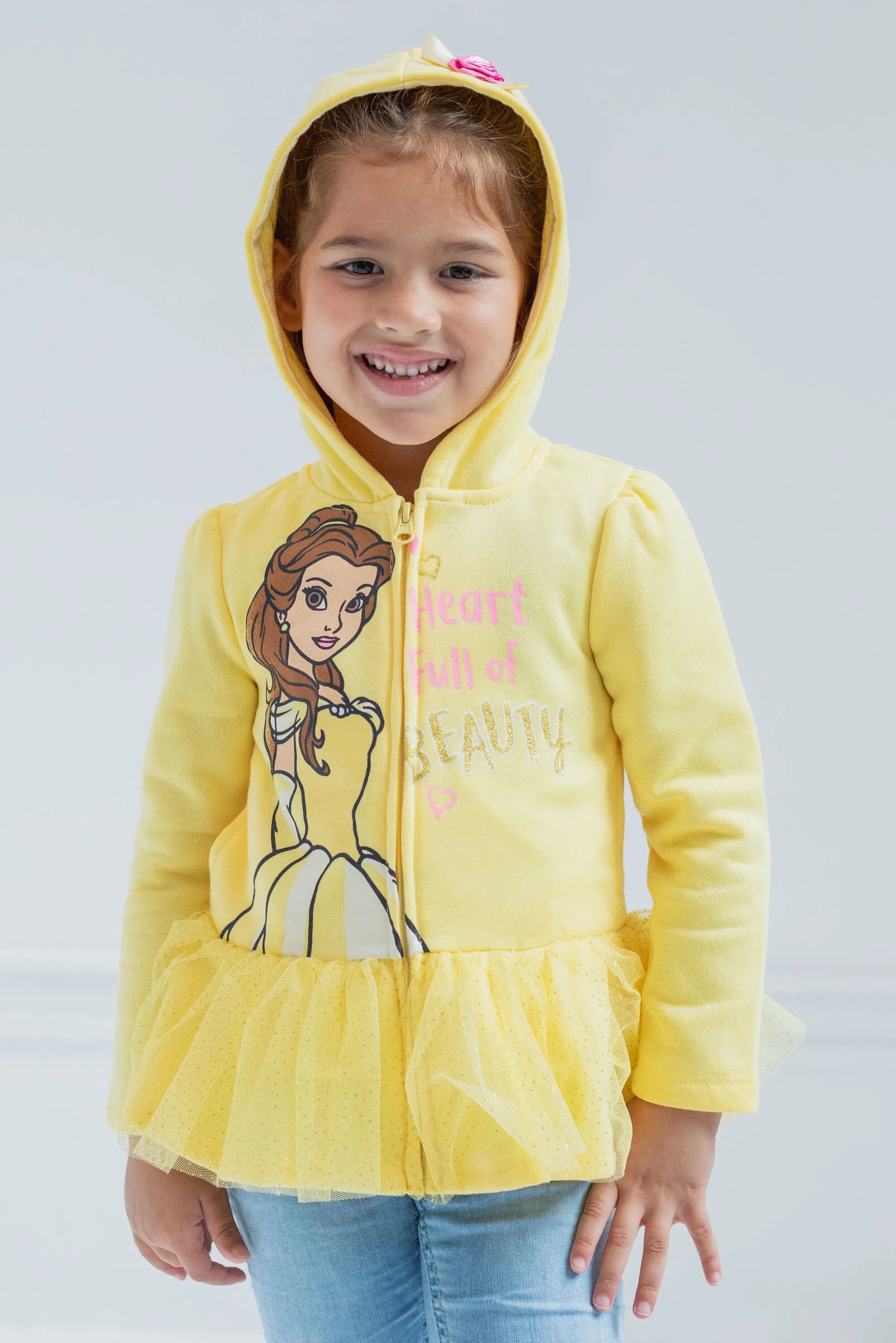 Disney Princess Belle Little Girls Zip Up Hoodie Infant to Big Kid