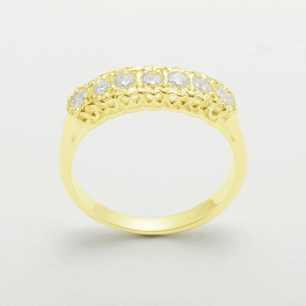 LBG British Made 14k Yellow Gold Natural Diamond Womens Eternity Ring - 33 size options - Size 10
