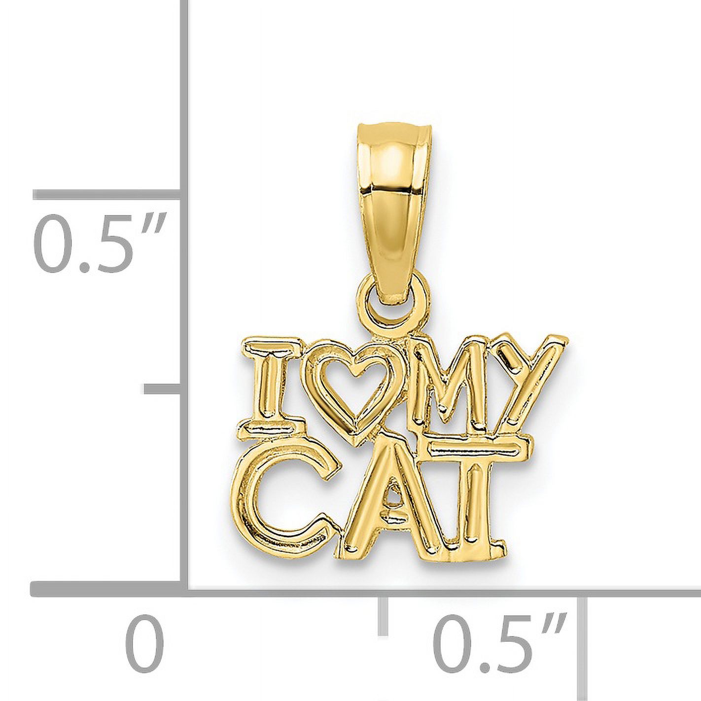 Saris and Things 10K Yellow Gold I HEART MY CAT Charm