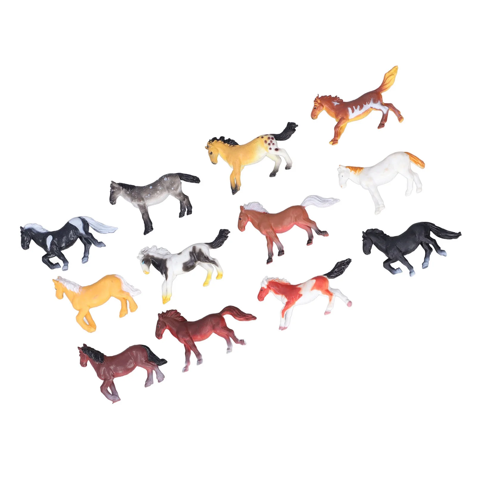 Fyydes 12Pcs Toy Horses High Simulation Durable Plastic Different Posture Bright Colors Stimulate Imagination Horse Figurine,Horse Toys For Boys