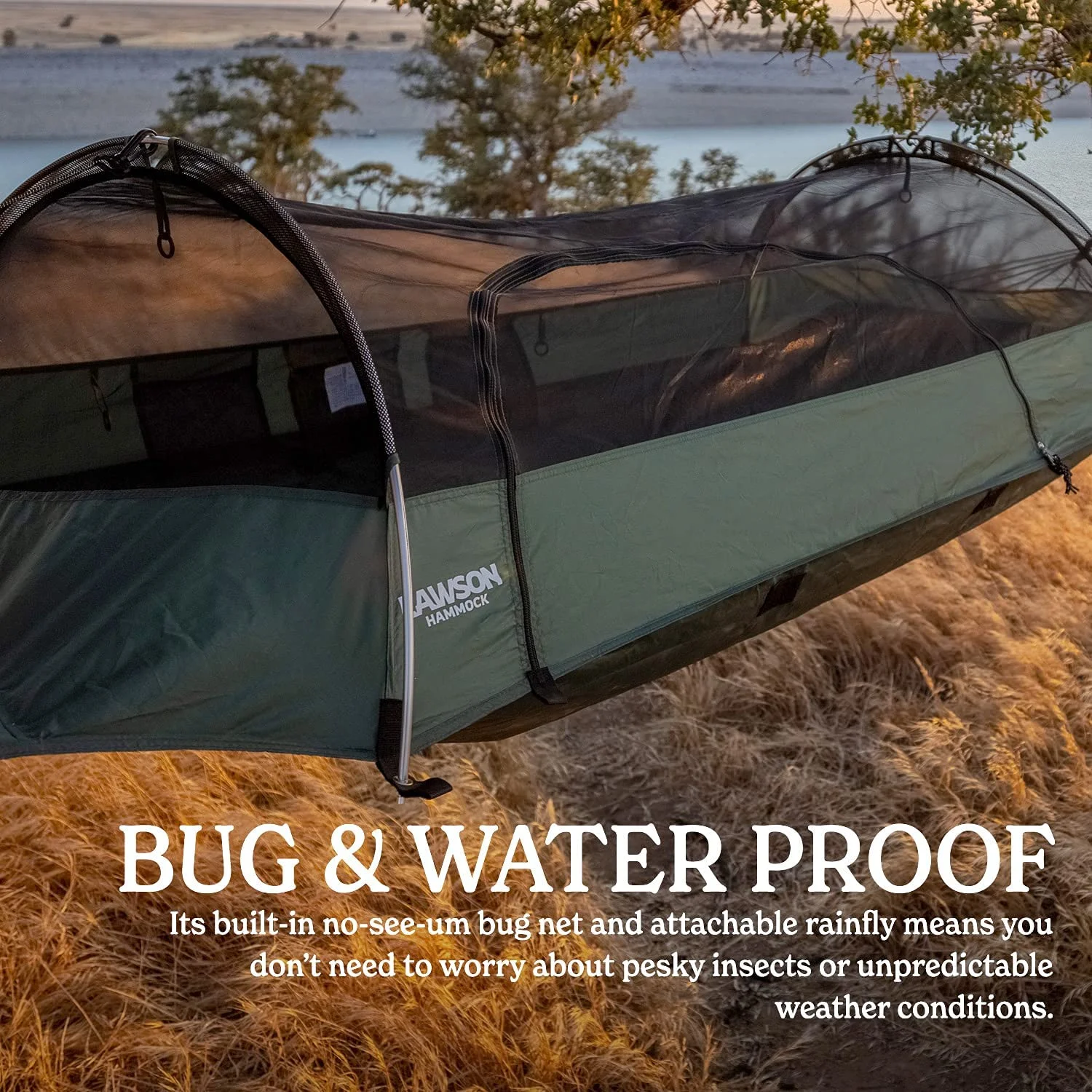 Lawson Hammock Forest Green Hammock & Strap Bundle Blue Ridge Strap Tent Hammock Camping