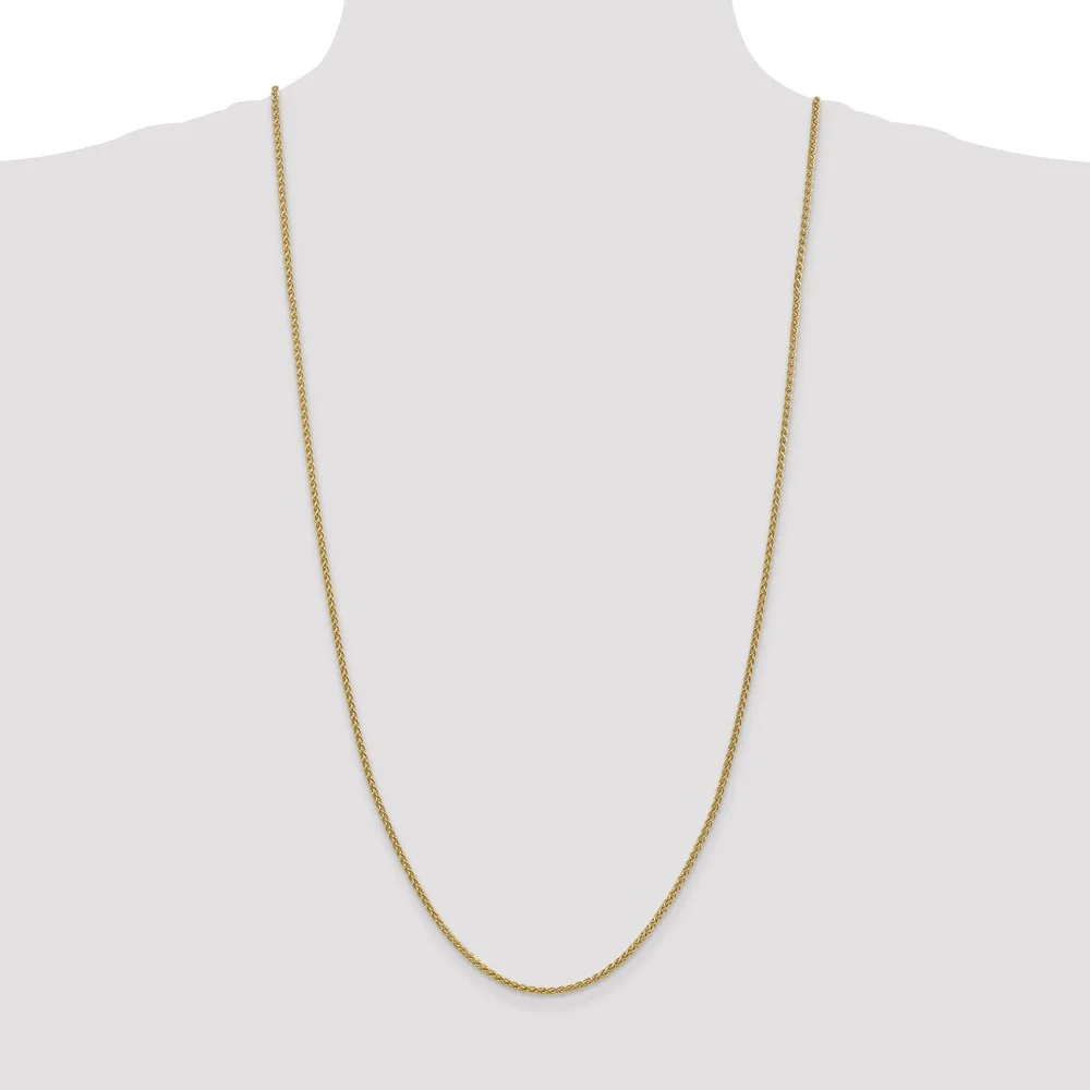 Real 14kt Yellow Gold 2mm Spiga Chain; 30 inch; Lobster Clasp; for Adults and Teens; for Women and Men
