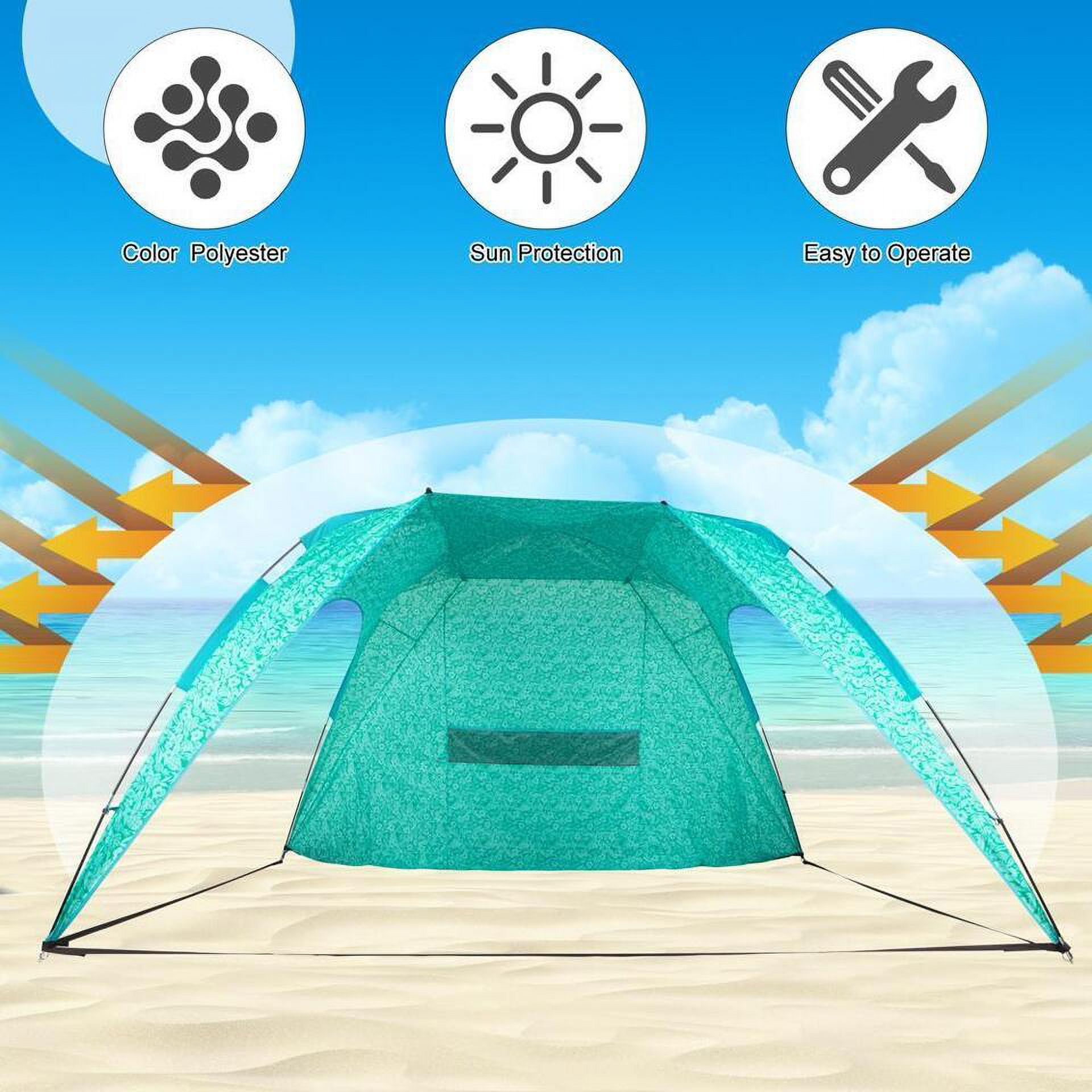 Large Automatic Pop Up Beach Tent Sun Shelter 11.4 x 8.2 Ft