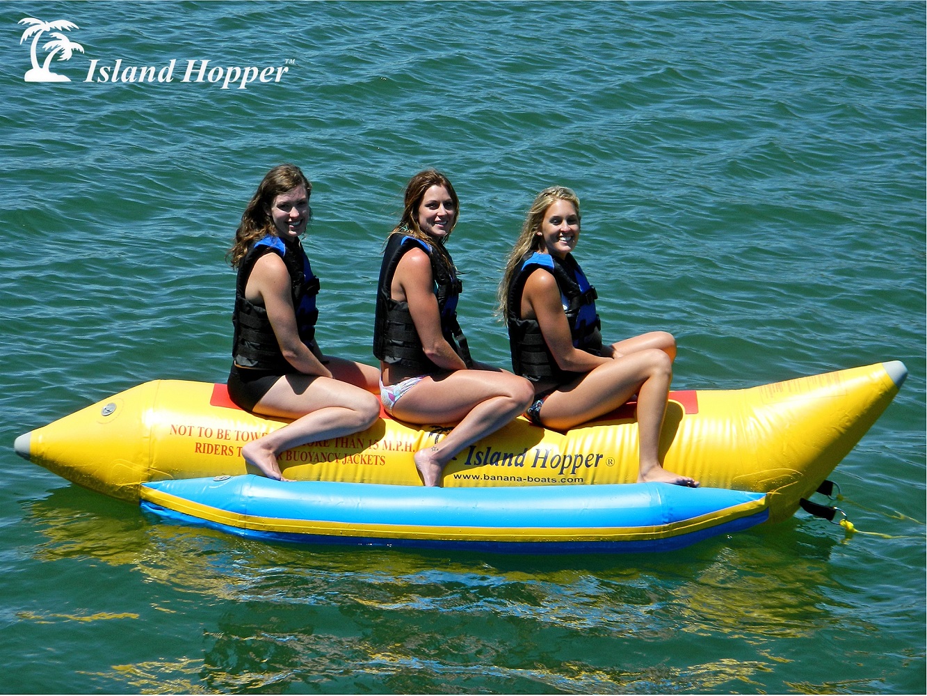 Aqua Sports 420-3 3 Passenger  13 feet in-line Seats Island Hopper Recreational Banana Water Sled