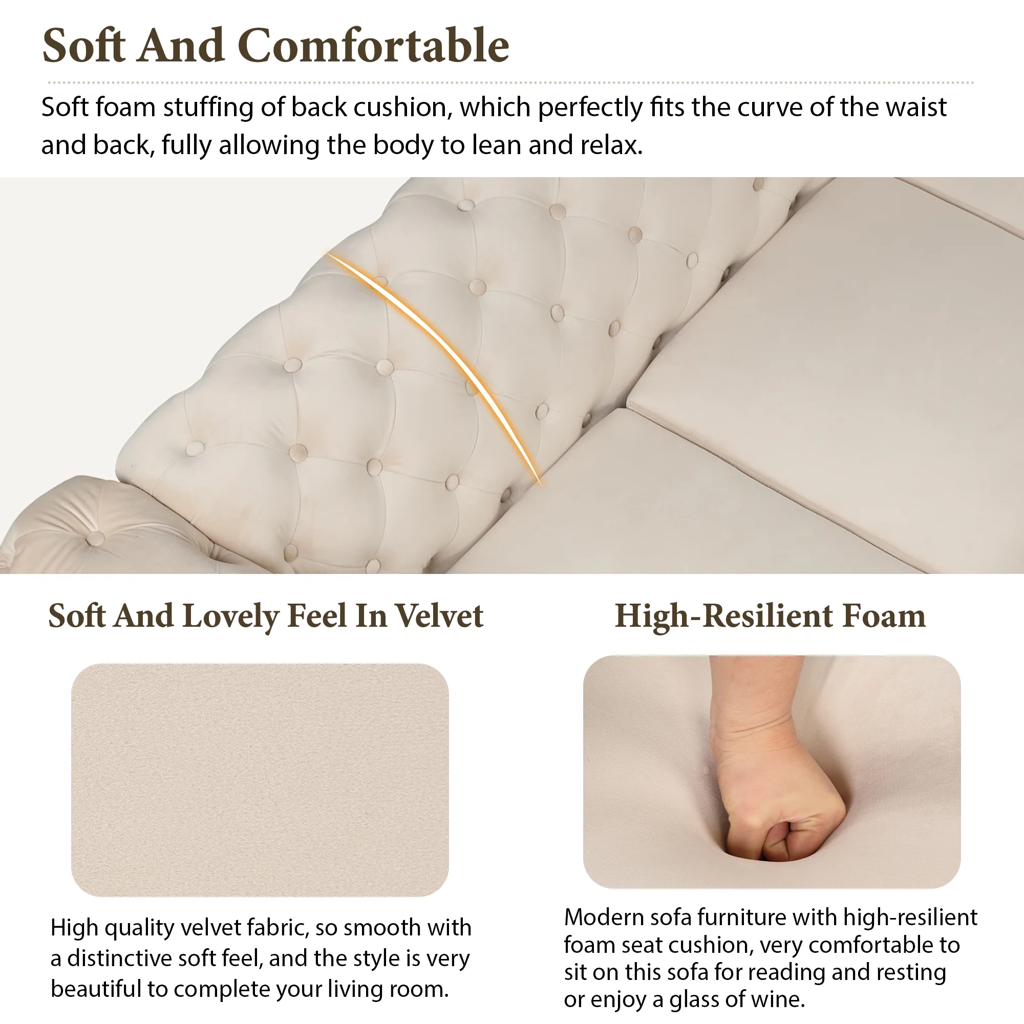 KAMIDA Modern Loveseat, Velvet 2-Seat Accent Sofa, Mid-Century Loveseat with Wood Frame, Heavy Duty Loveseat Furniture, Loveseat Sofa for Living Room Apartment Dorm, 63