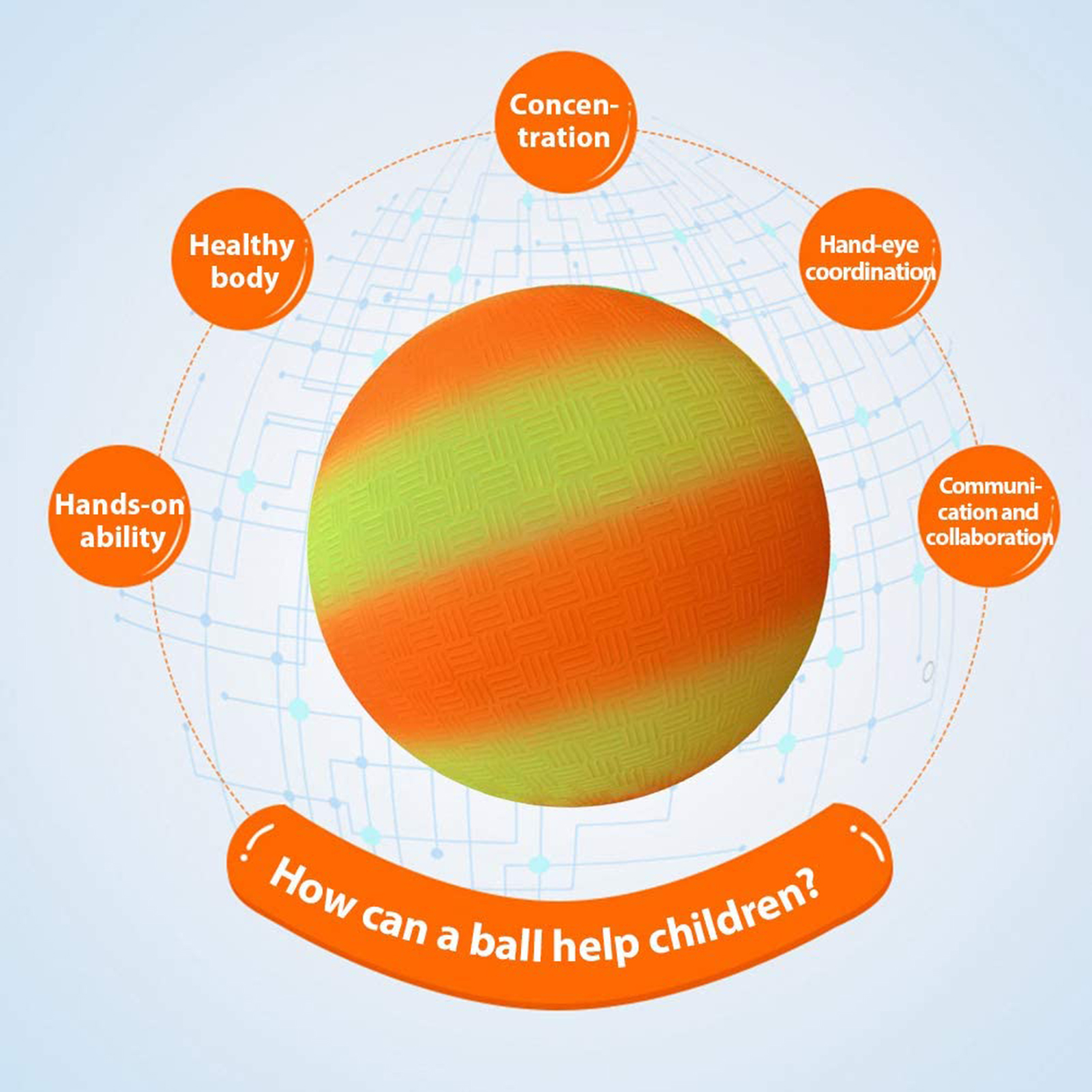 Rainbow Playground Balls - 8.5Inch Rubber Bouncy Inflatable Balls for Kids and Adults, Indoor and Outdoor Games, Kickballs, Dodgeball, Four Square, Dodge Ball, Handball