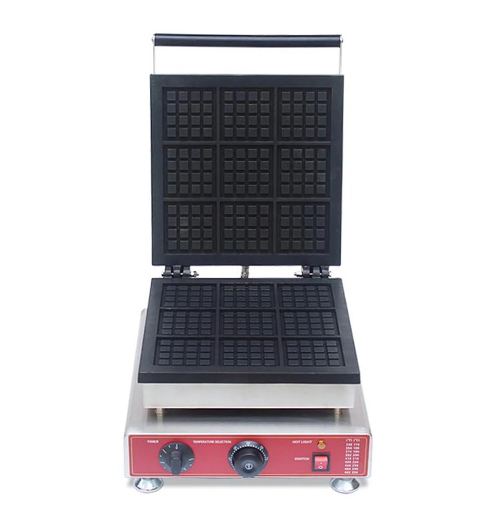 Techtongda 9pcs Square Waffle Maker Machine Iron Baker Machine
