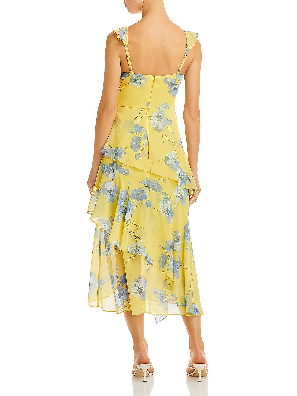 BCBGMAXAZRIA Womens Floral Tiered Shift Dress