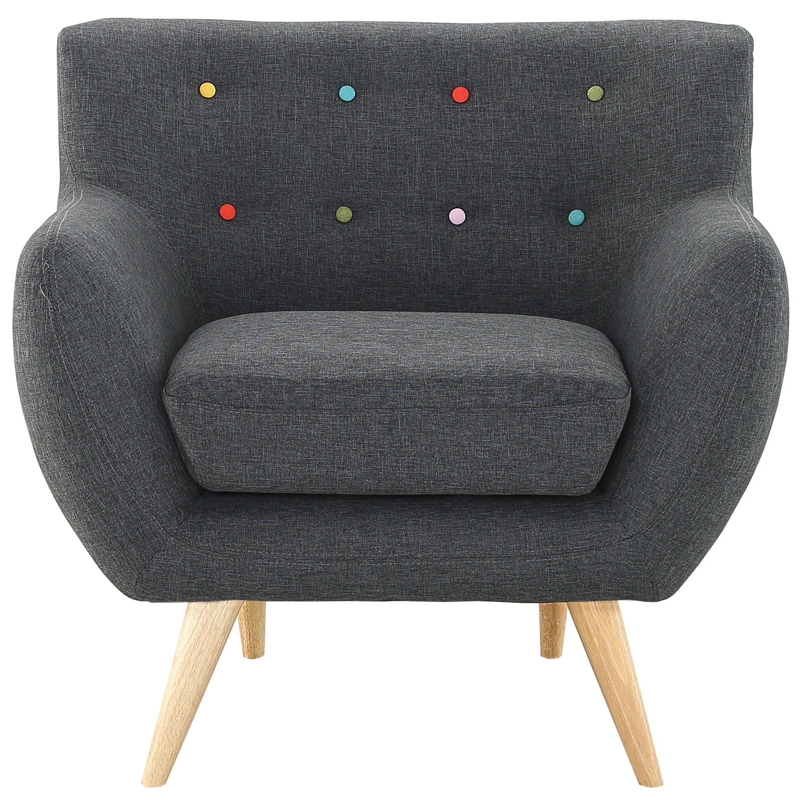 Modway Remark Upholstered Fabric Armchair in Gray
