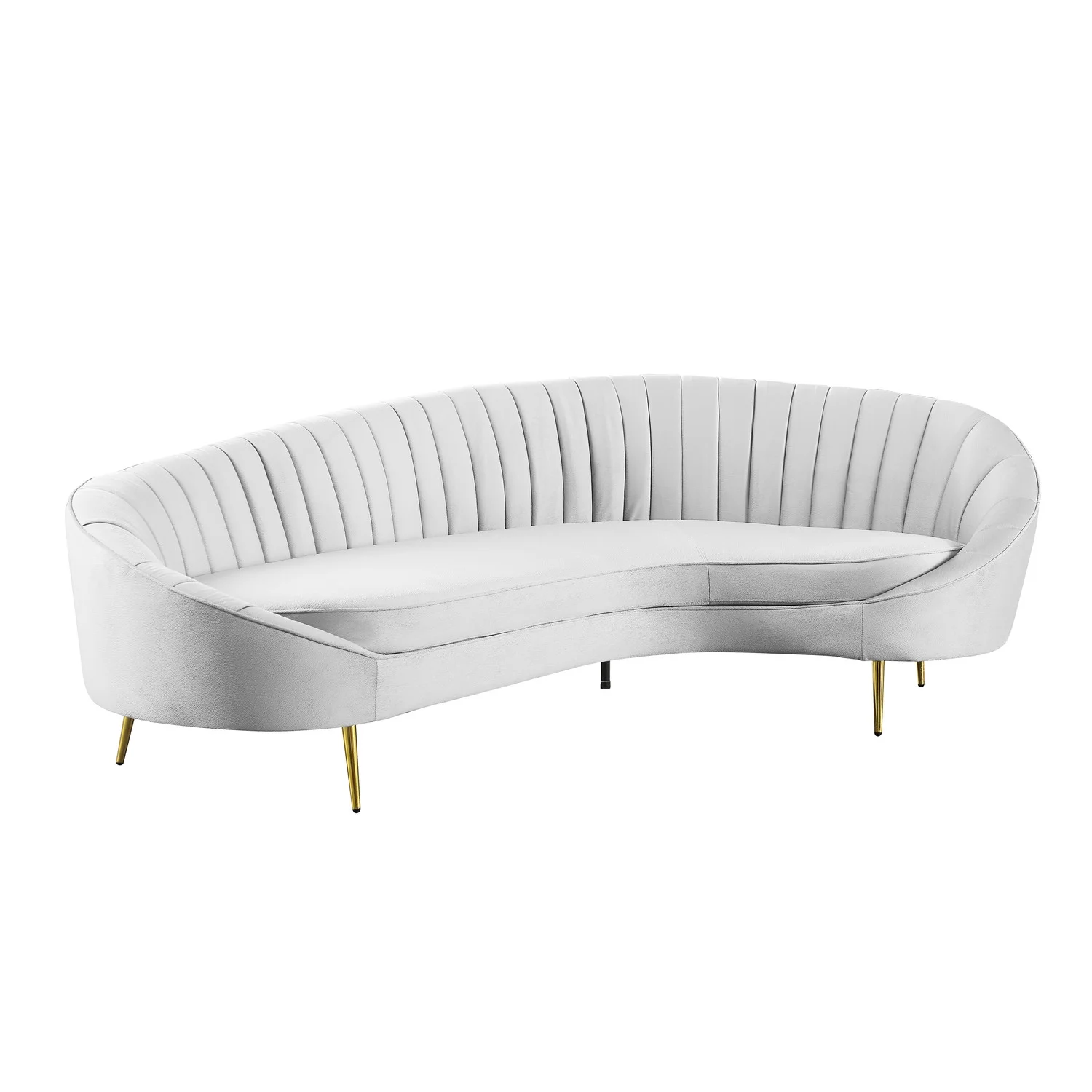 Chintaly Modern Chaise-Style Sofa w/ Pet & Stain Resistant Fabric