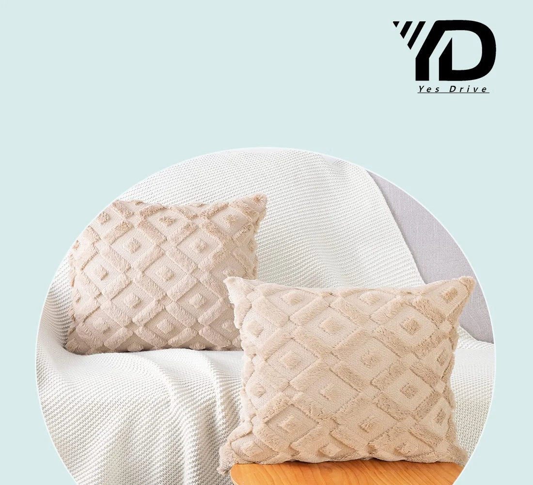 Set of 2 Soft Plush Short Wool Velvet Decorative Throw Pillow Covers Square Luxury Style Cushion Case Pillow Shell for Sofa Bedroom