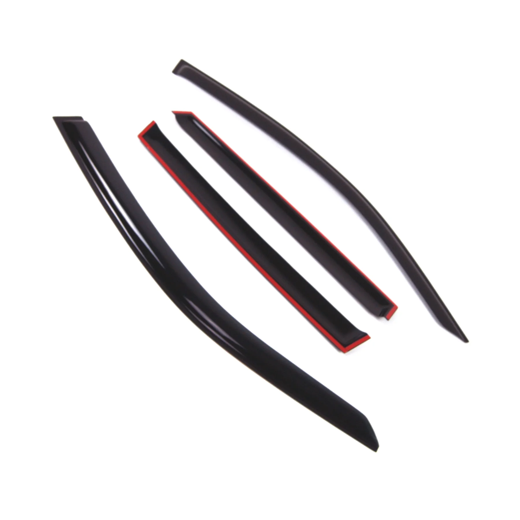 Tuningpros WD2-846 Outside Mount Window Visor Deflector Rain Guard Dark Smoke 4 Pcs Set For 2014-2016 Subaru Forester