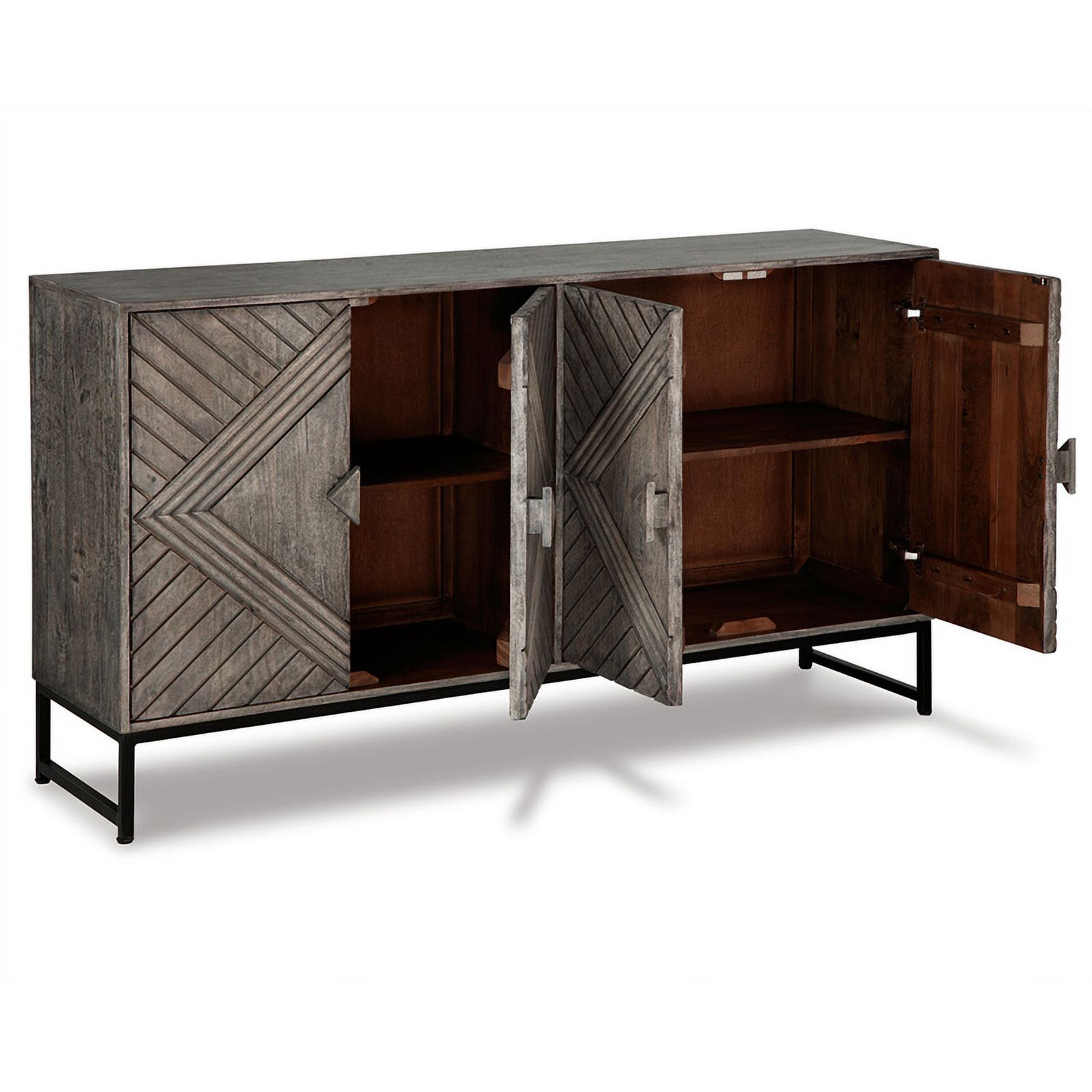 Ashley Furniture Treybrook Wood Accent Cabinet in Distressed Gray
