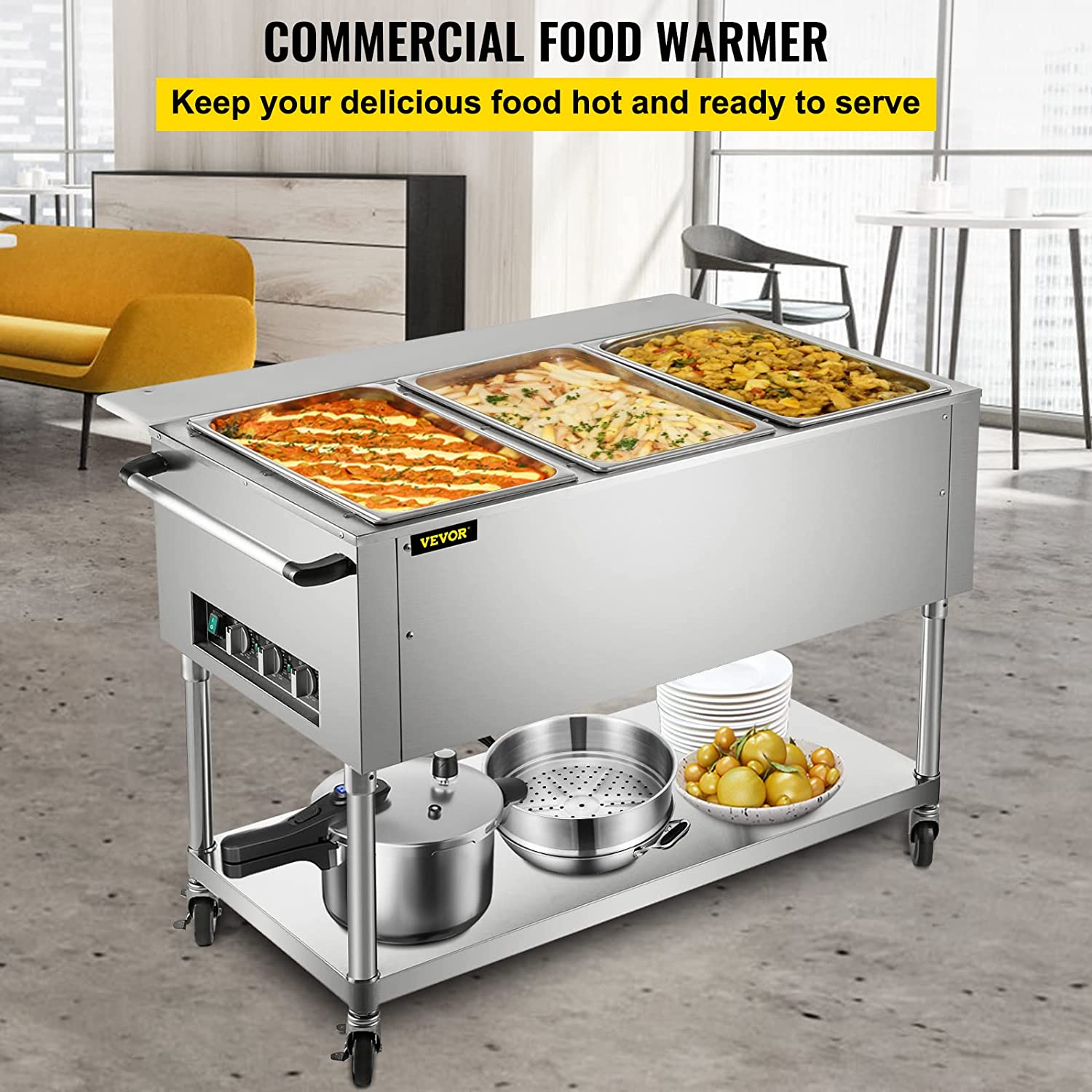 Vevor  2-Pot Commercial Electric Food Warmer