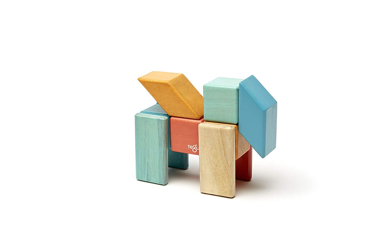 24 Piece Tegu Magnetic Wooden Block Set, Sunset 24 piece set