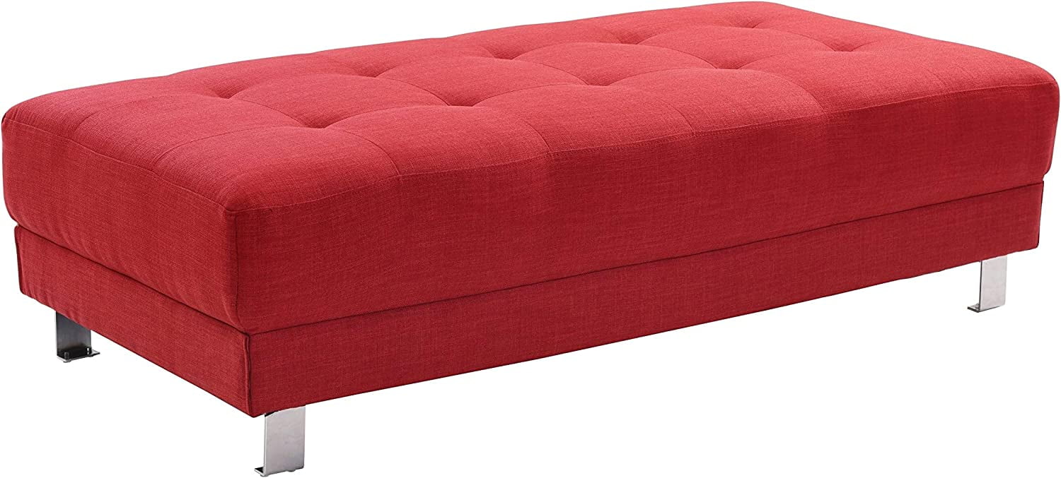 Glory Furniture Riveredge Twill Fabric Milan Ottoman in Orange