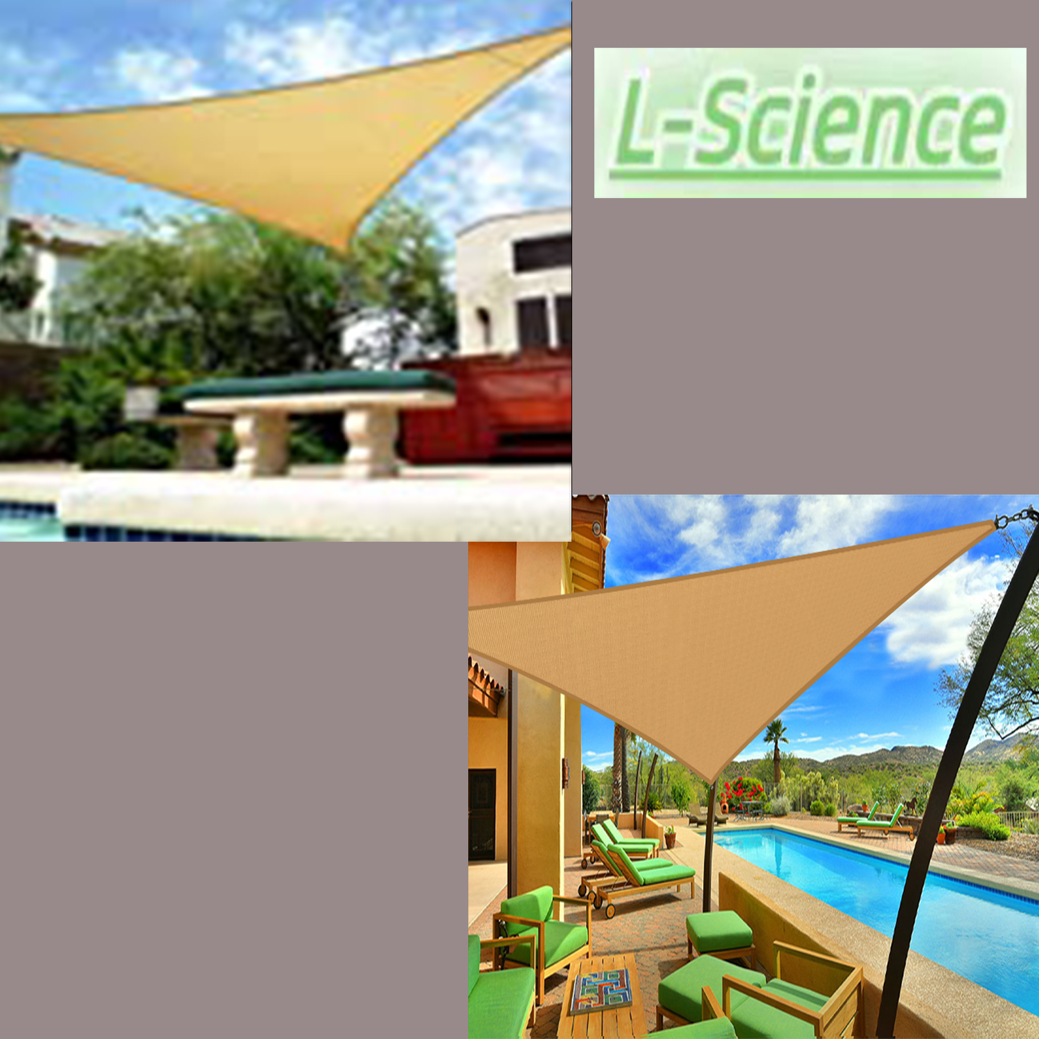 Triangle Sun Shade Sail UV Block Canopy for Patio Backyard Lawn Garden Outdoor
