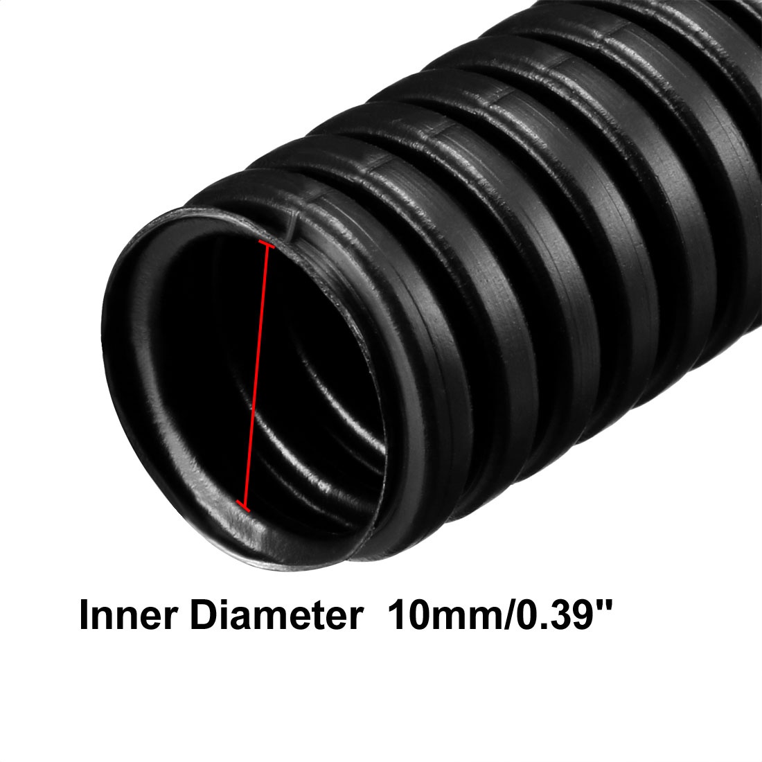 20M 13mm Outside Dia Corrugated Bellow Conduit Tube for Electric Wiring Black