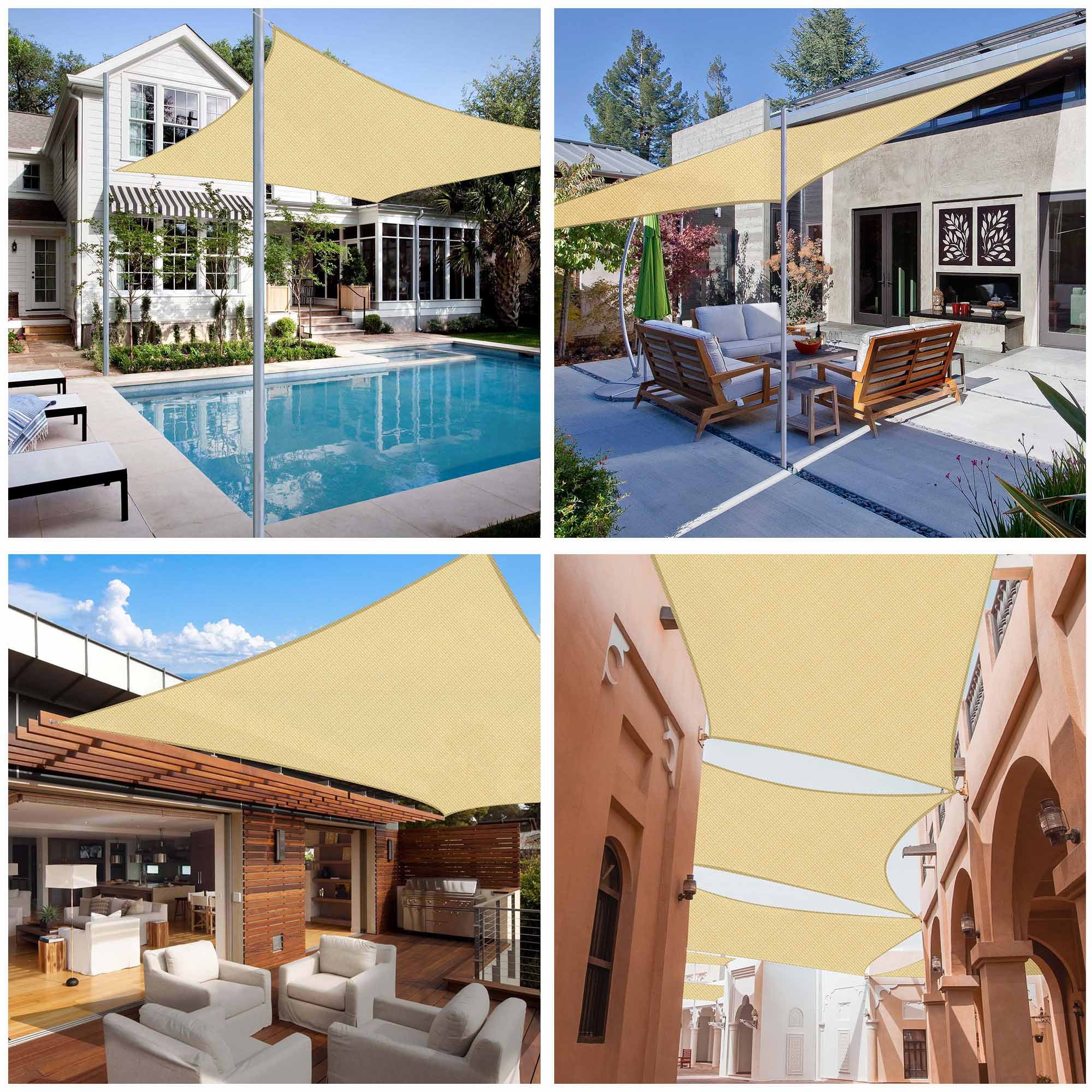 Yescom 16x12 Ft 97% UV Block Rectangle HDPE Sun Shade Sail Canopy Outdoor Patio Pool