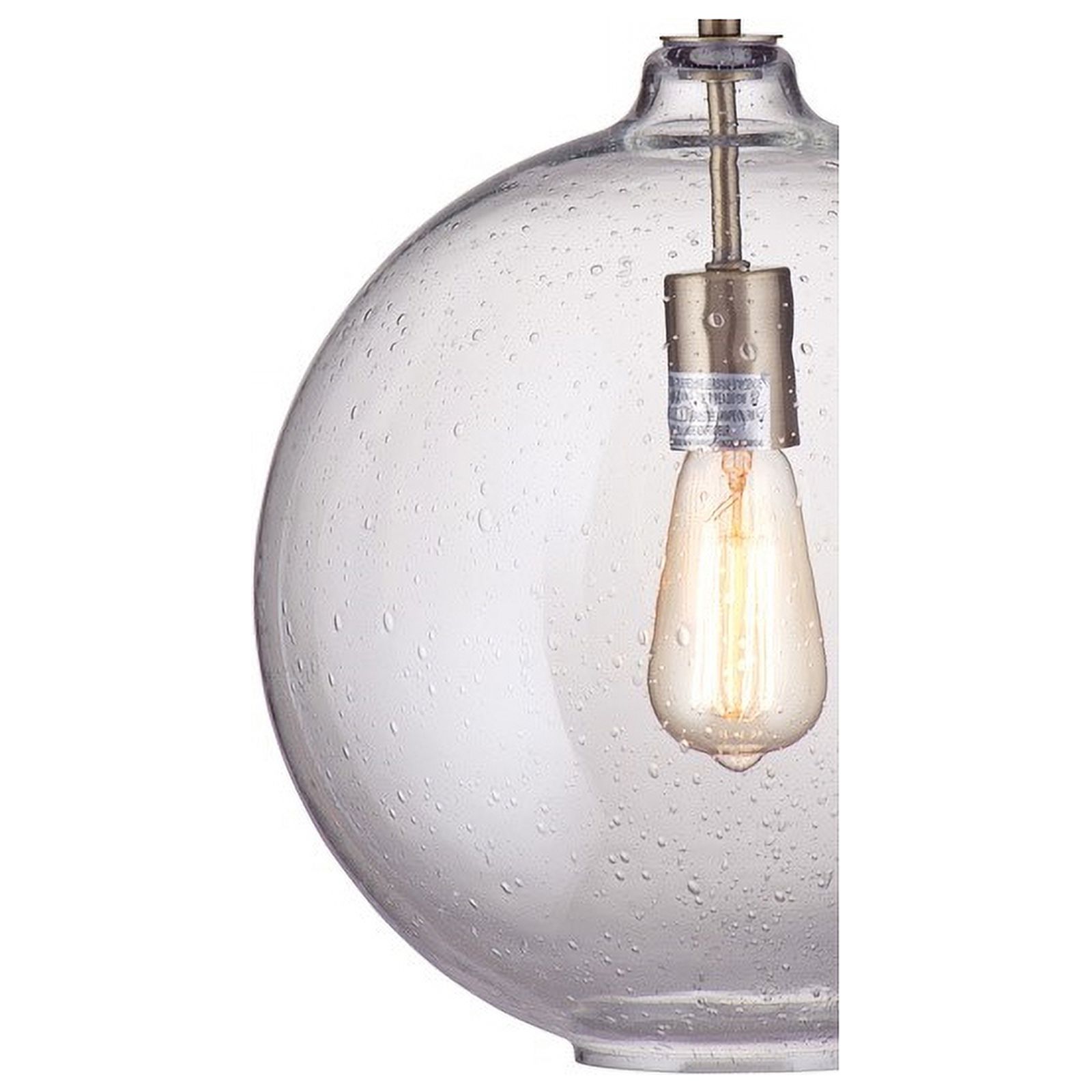 Bassett Mirror Chauncey Edison Bulb Pendant in Antique Brass and Glass