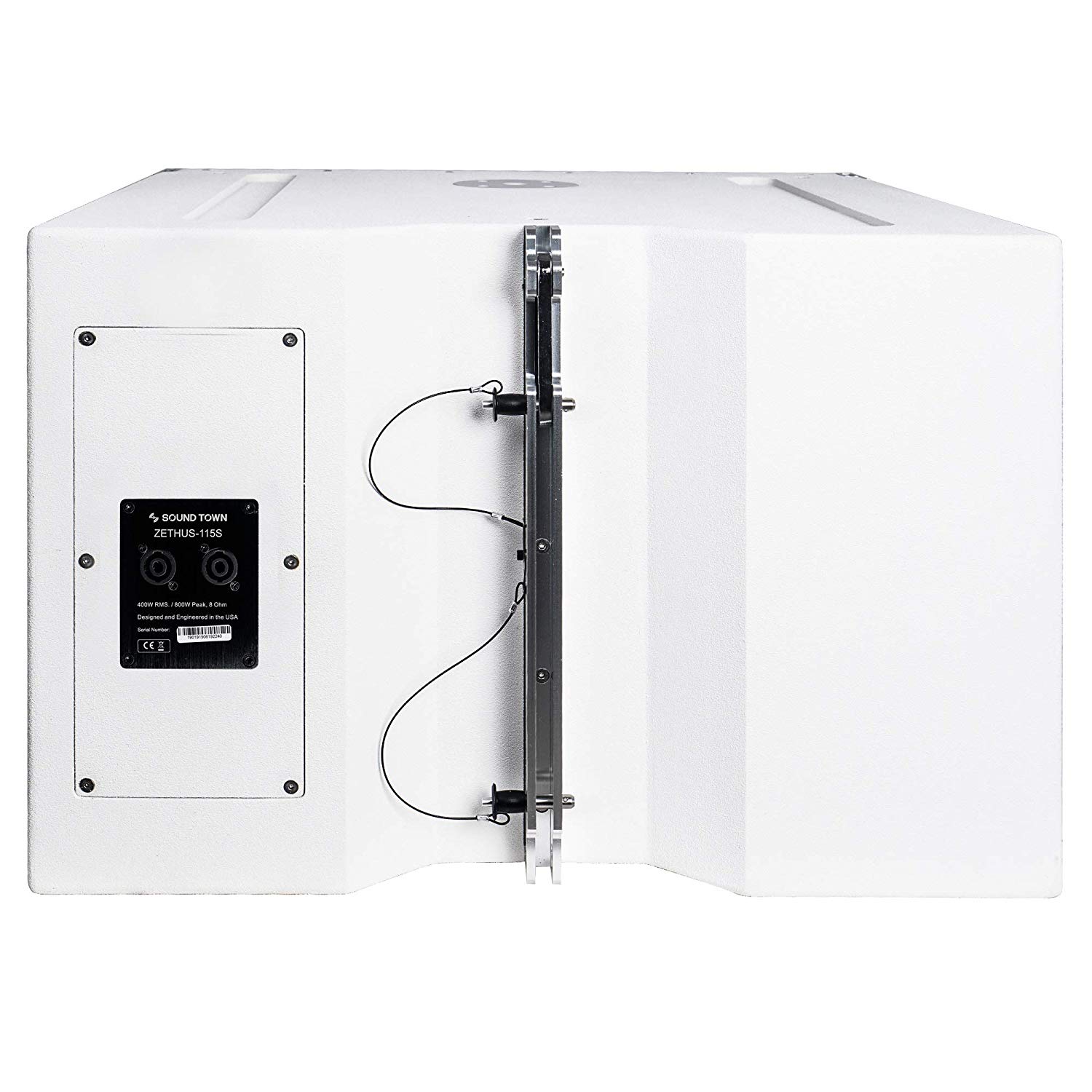 Sound Town ZETHUS Series Line Array Speaker System with One 15-inch Line Array Subwoofer, Four Compact 2 X 5-inch Line Array Speakers, White