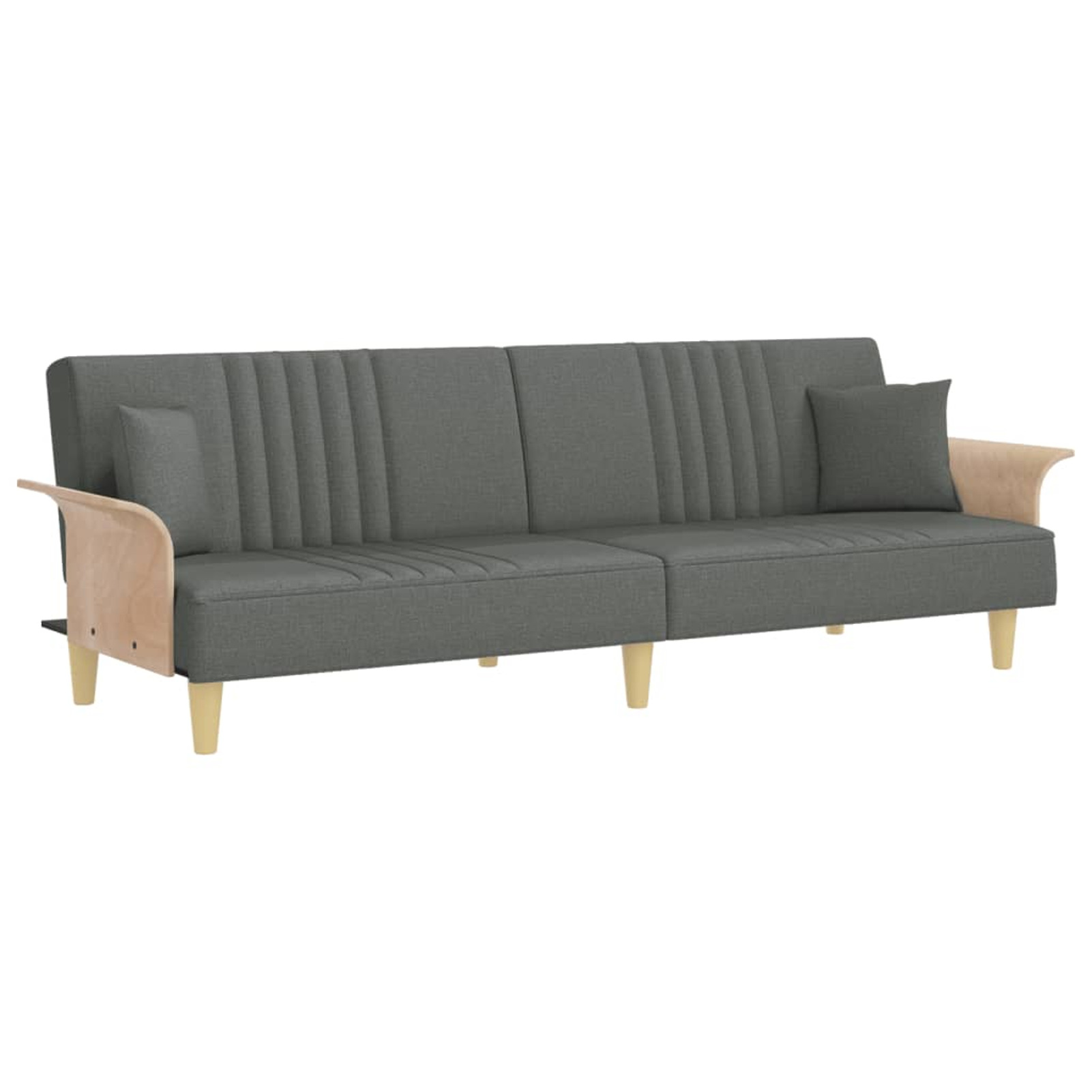 Dcenta Sofa Bed with Armrests Dark Gray Fabric