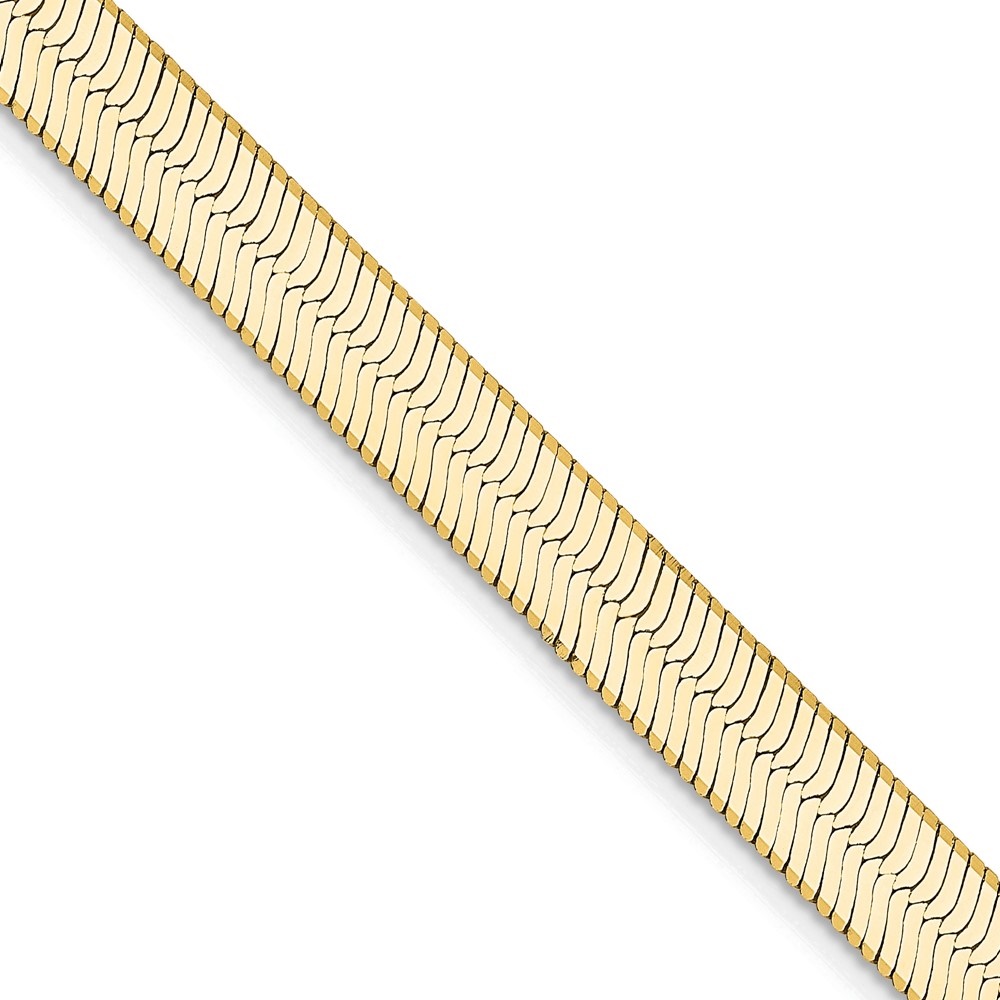 Auriga 14K Yellow Gold 5.5 mm Silky Herringbone Chain Necklace for Mens 22