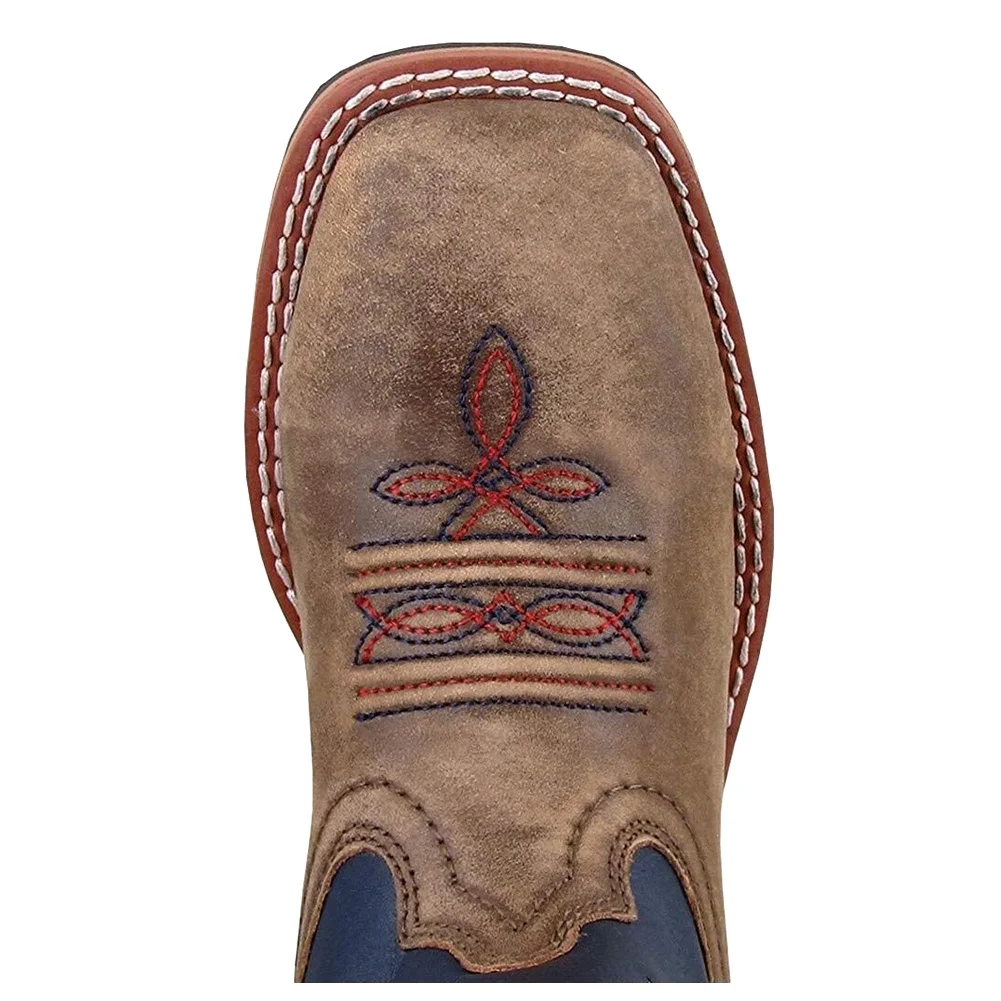 SMOKY MOUNTAIN BOOTS Kids Stars And Stripes Western Boots, Color: Vintage Brown, Size: 3, Width: R (3880C-3R)