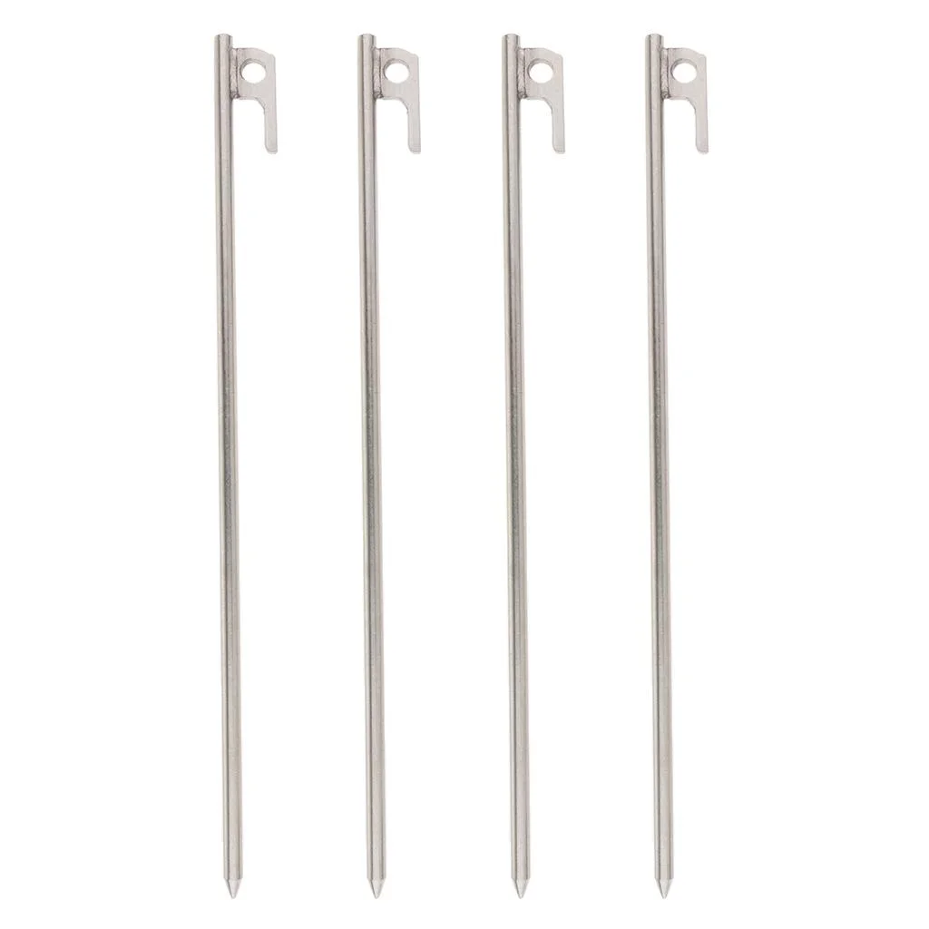 (4Pcs) 40cm Tent Stakes, Heavy-Duty Steel Solid Tent Stakes Pegs Ground Nail for Outdoors Mountain-Climbing/Camping Hiking Gardening
