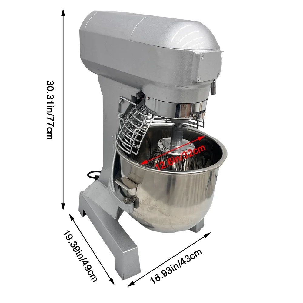 INTSUPERMAI Electric 20L Spiral Dough Mixer Flour Dough Kneader Stainless Steel
