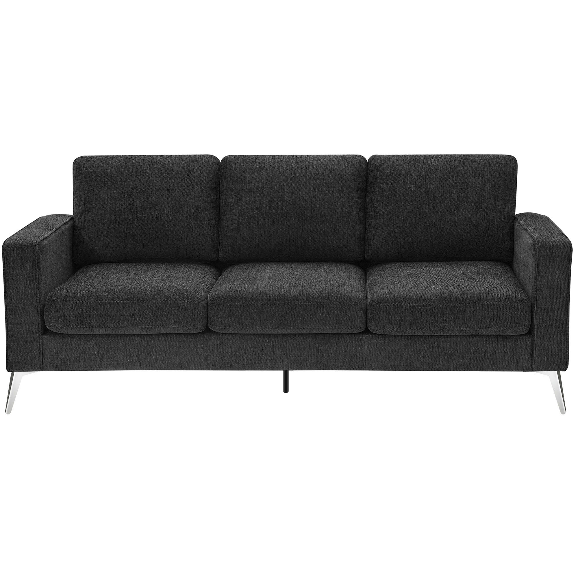 LANTRO JS Modern 3-Piece Sofa Sets with Sturdy Metal Legs,Linen Upholstered Couches Sets Including 3-Seat Sofa, Loveseat and Single Chair for Living Room Furniture Set (1+2+3 Seat)