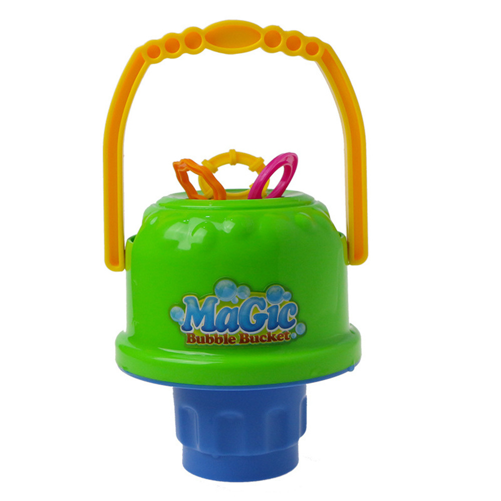 Children's Magic Bubble Bucket Portable Soap Bubble Blower Toy for Outdoor