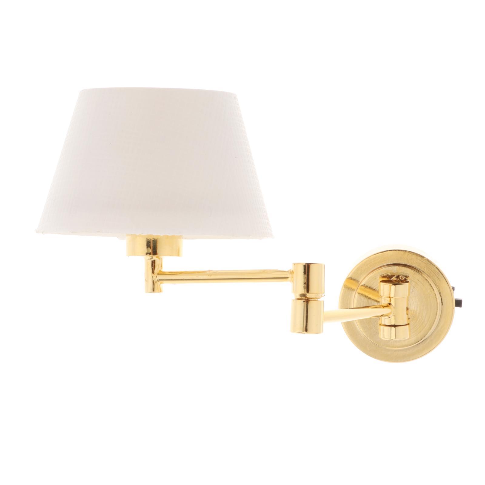 Dollhouse Lamp Miniature Table Lampshade Vintage Style Ceiling Bedroom Decoration 1/12 Dollhouse Parts Desk Lamp Foldable