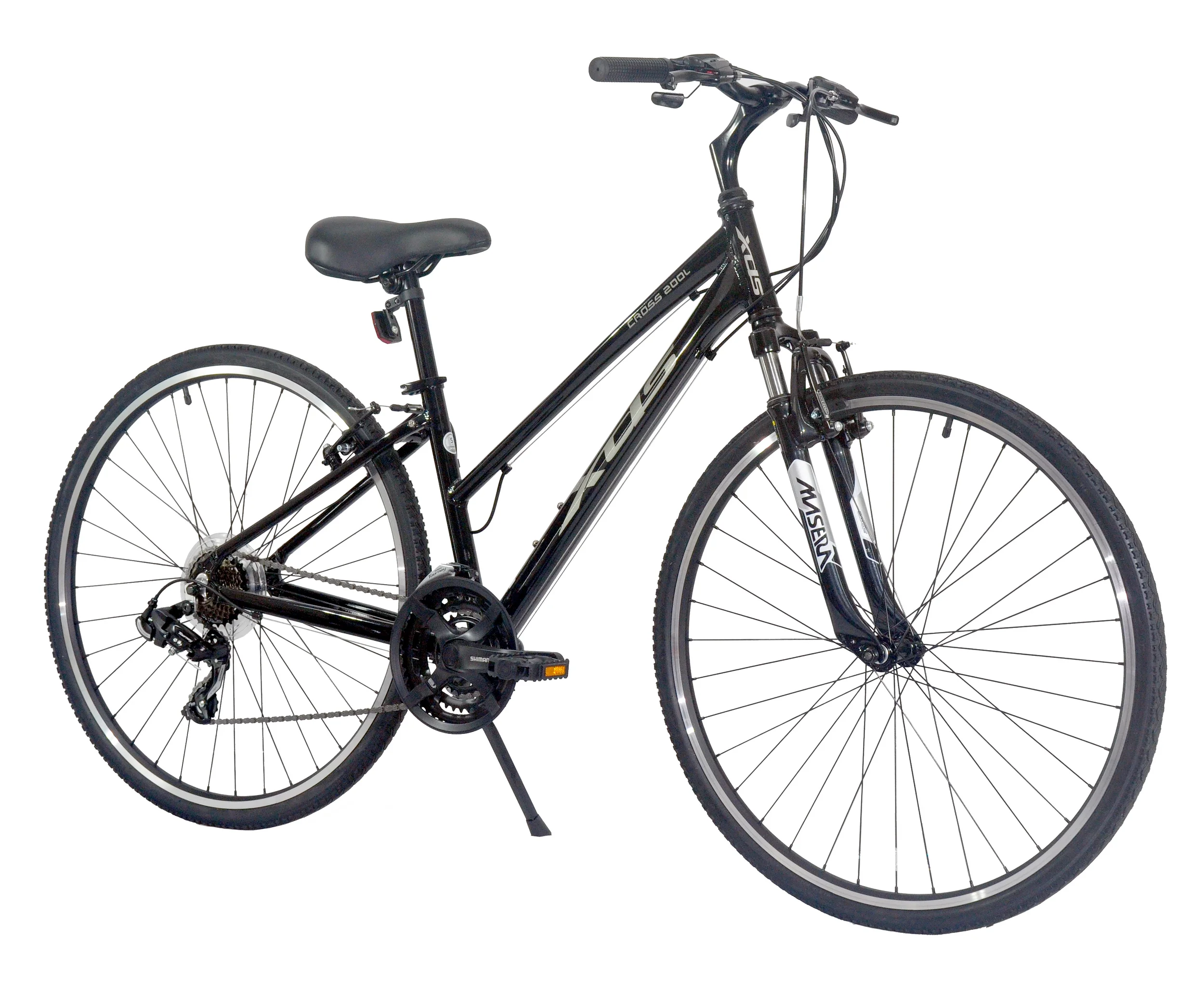 XDS Cross 200 21sp, Women's 700C Hybrid City Commuter Bike, Color:  Shiny Black, Frame Size: 17