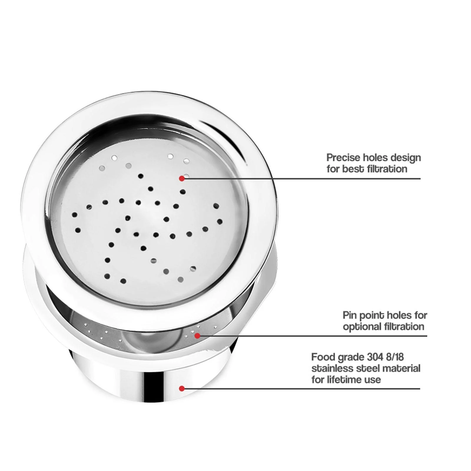 Reusable Refillable Coffee Capsule, Stainless Steel Metal Refillable Coffee Capsule for ALDI with 1 Spoon And 1 Brush Set , 4Pcs Set