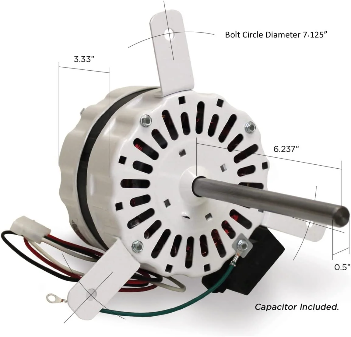 Loren Cook Vent Fan Motor 1/4 hp 1625 RPM 2 Speed 115 Volts # 615058A