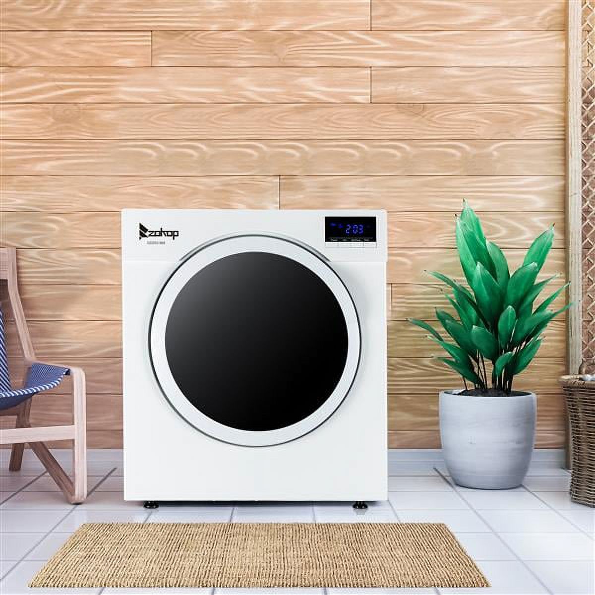 Household Dryer ,13.2lbs Drum Dryer with LED Display, 1 Filter Mesh Cotton-White