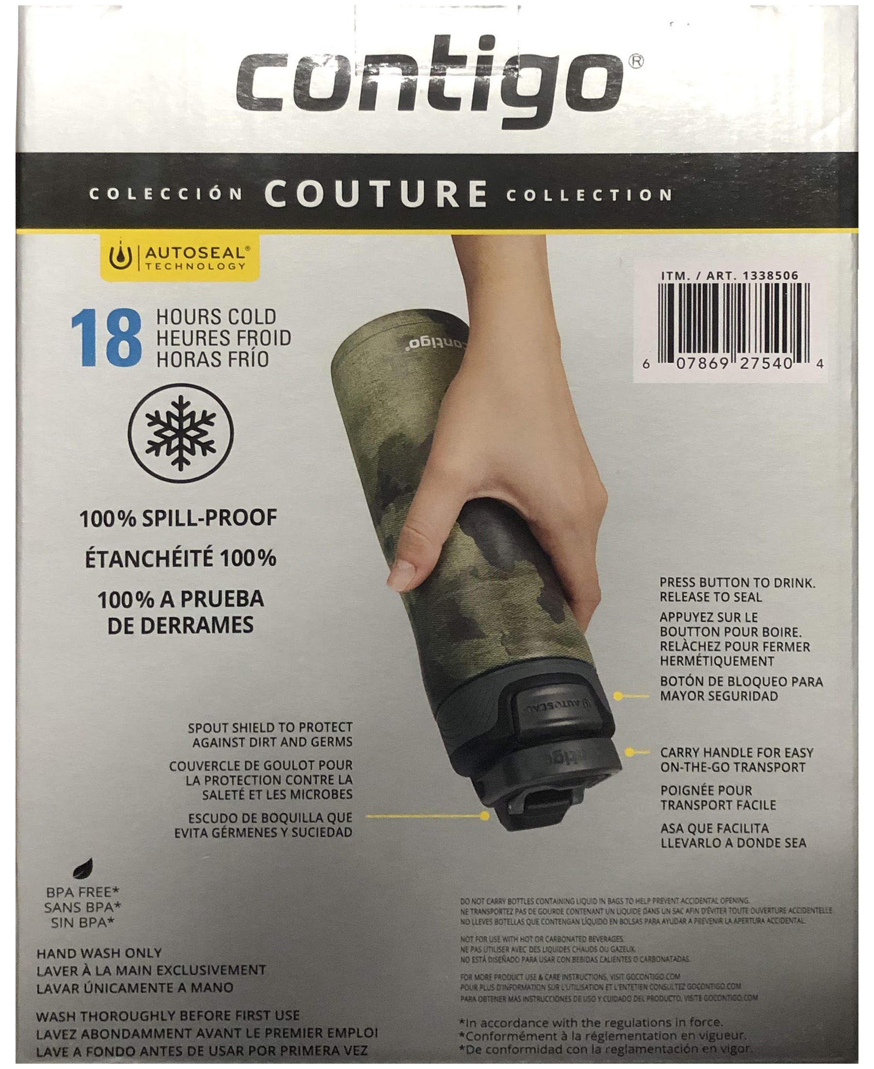 Contigo Autoseal 20 oz Multi-color Vacuum Insulated Stainless Steel Water Bottles with Wide Mouth Lid (2 Pieces)