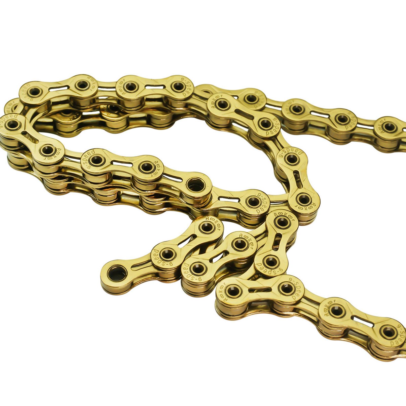 Baoblaze 9 Speed Chain Biking Spare Part Mountain Bike Maintenance Bike Chain Gold
