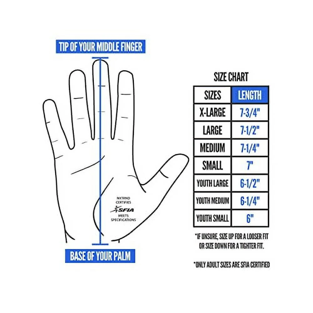 Nxtrnd G1 Pro Football Gloves, Men's & Youth Boys Sticky Receiver Gloves (White, Youth Large)