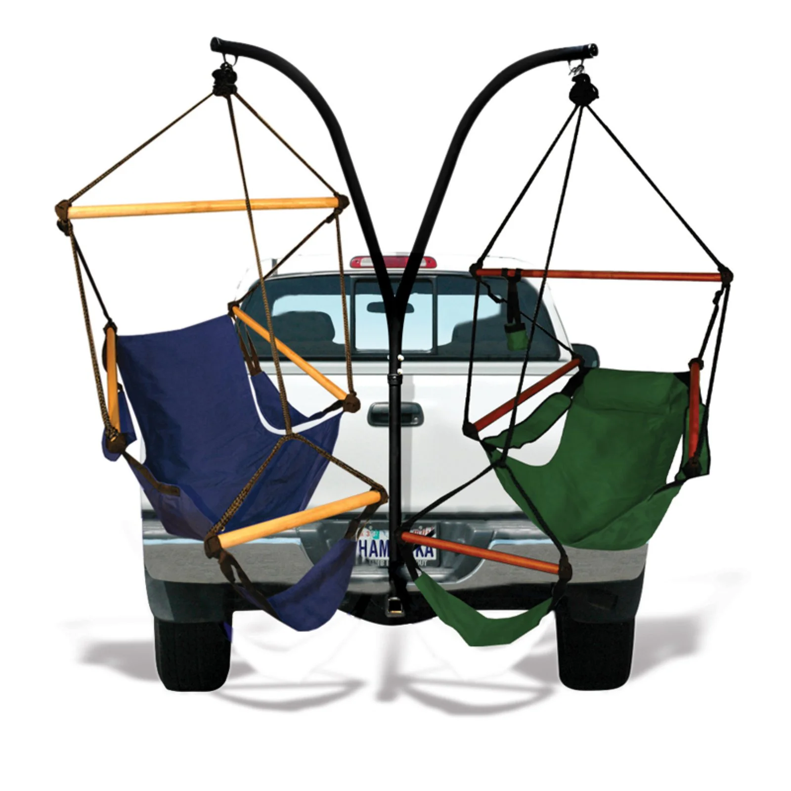 Hammaka Hammocks Trailer Hitch Stand with Wood Dowels Cradle Chair Combo-Color:Hunter Green