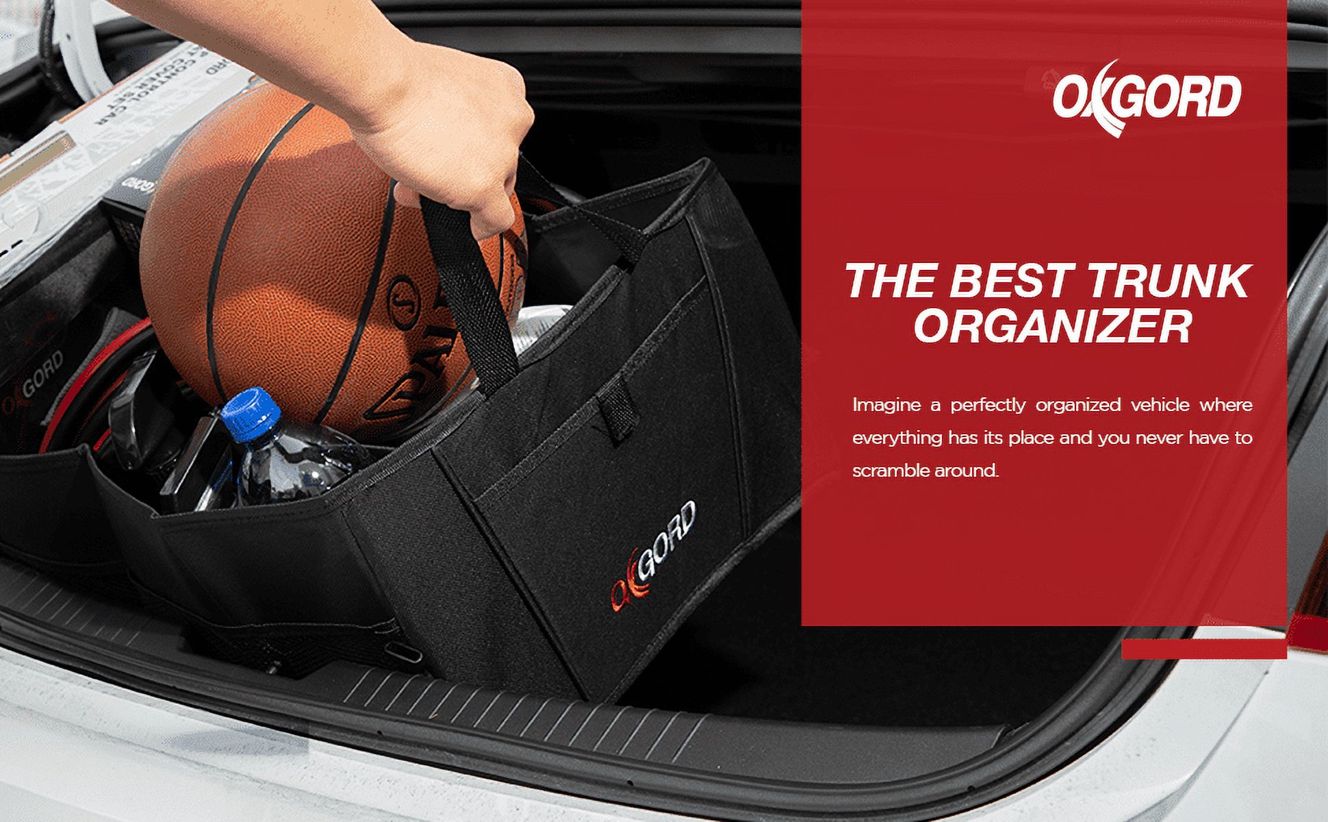 OxGord Auto Trunk Storage Organizer Bin with Pockets (10