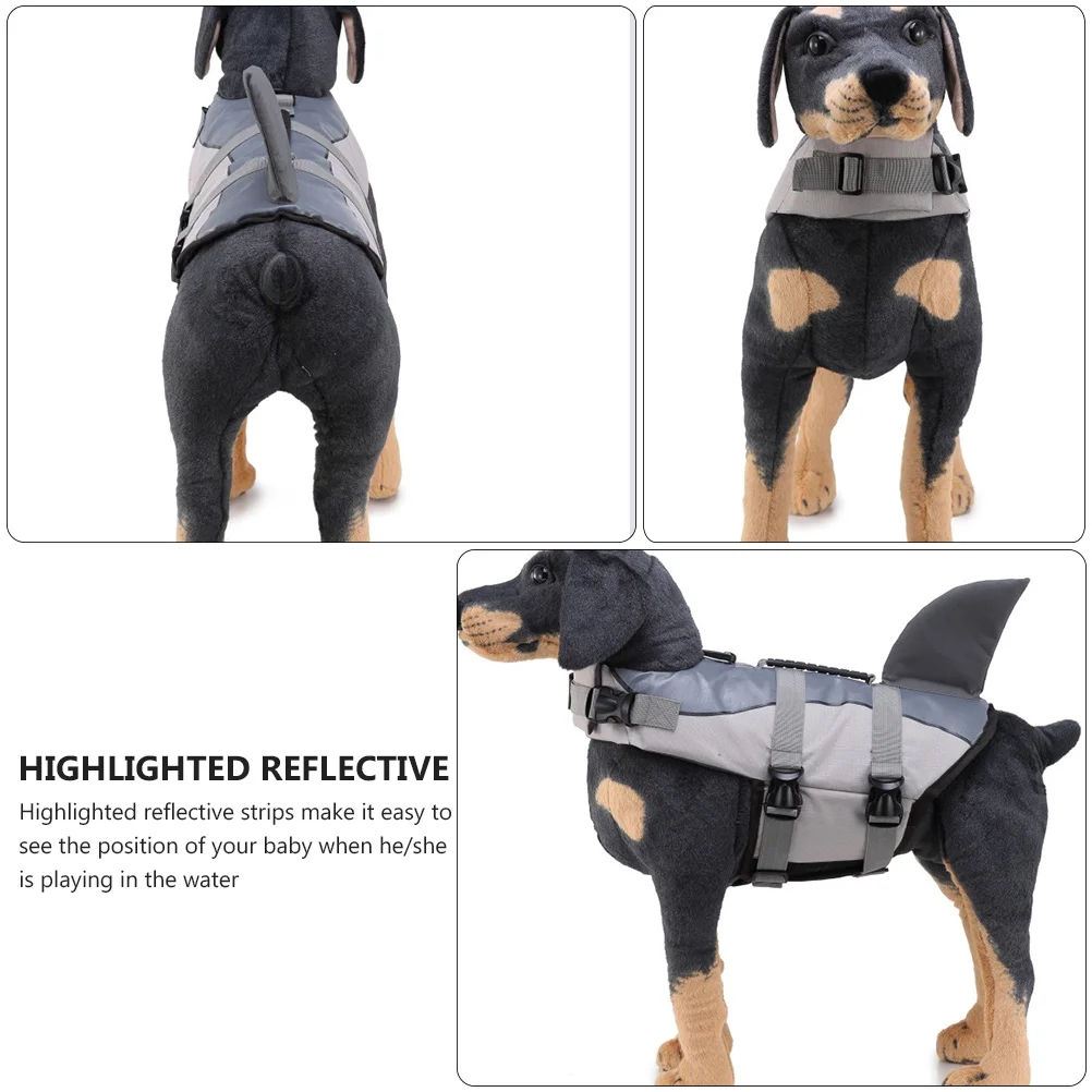 3pcs Dog Life Vest Reflective Puppy Safety Vest with Handle Pet Swimming Clothes