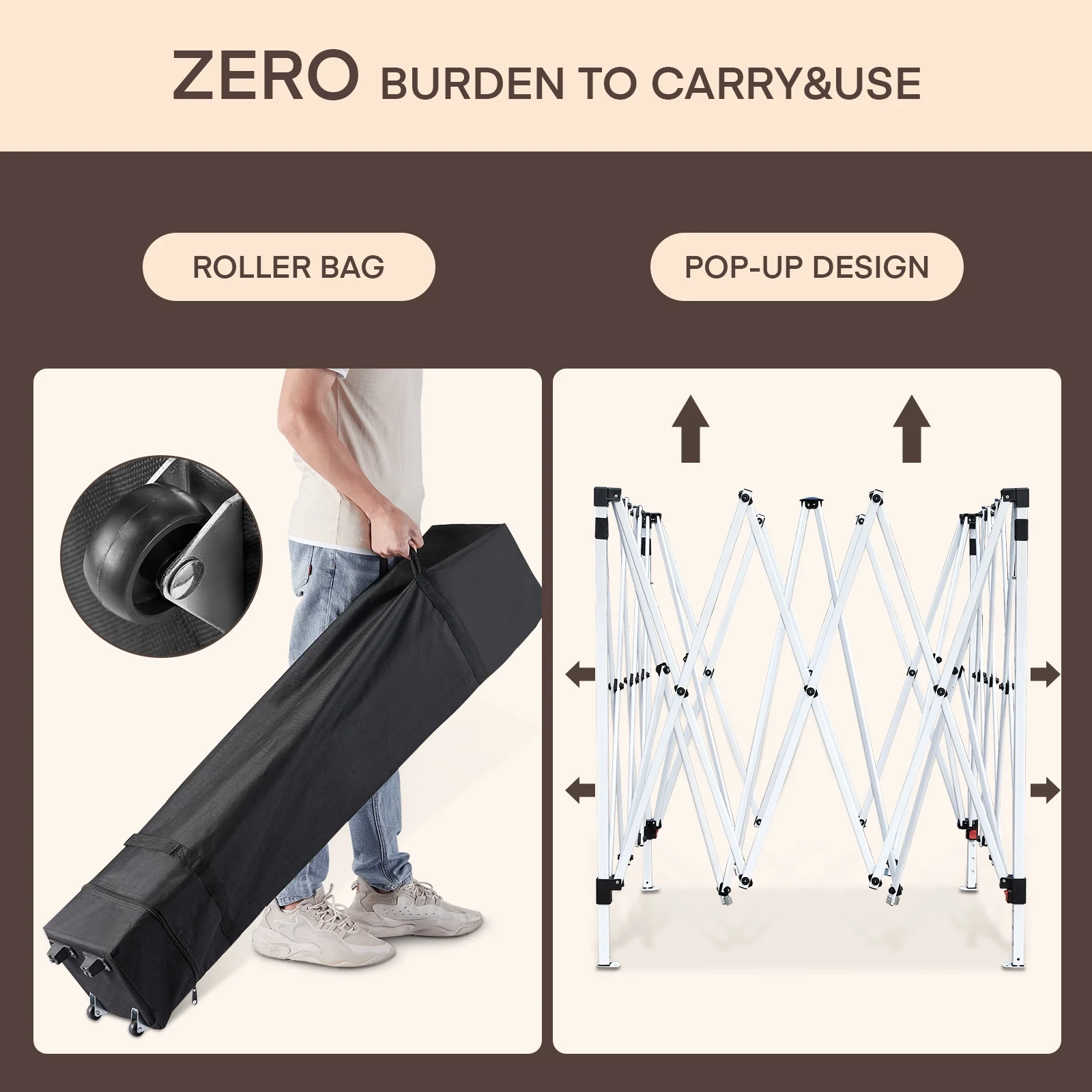 Pirecart 10' x 10' Outdoor Pop-up Canopy Tent, Gazebo Instant Shelter W/ Mesh Sidewalls