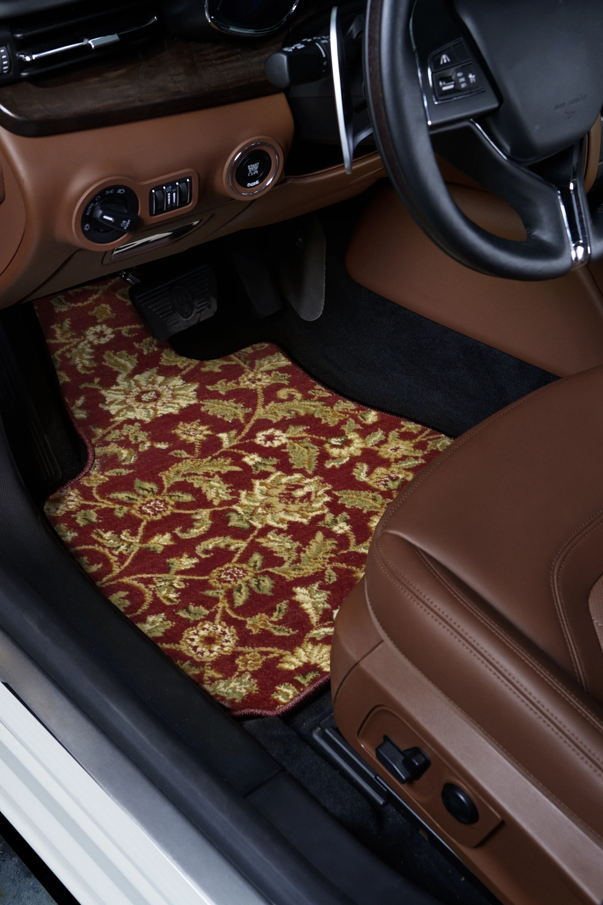 GGBAILEY Tesla Model 3 Red Oriental Car Mats, Custom Fit for 2018, 2019, 2020, 2021 - Driver, Passenger & Rear Carpet Car Mat