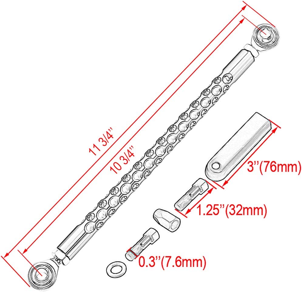 Benlari Chrome Gear Shift Linkage Compatible for Harley Davidson Touring Softail Dyna Trike Fatboy Electra Street Road Glide Wide Glide 1986-2022